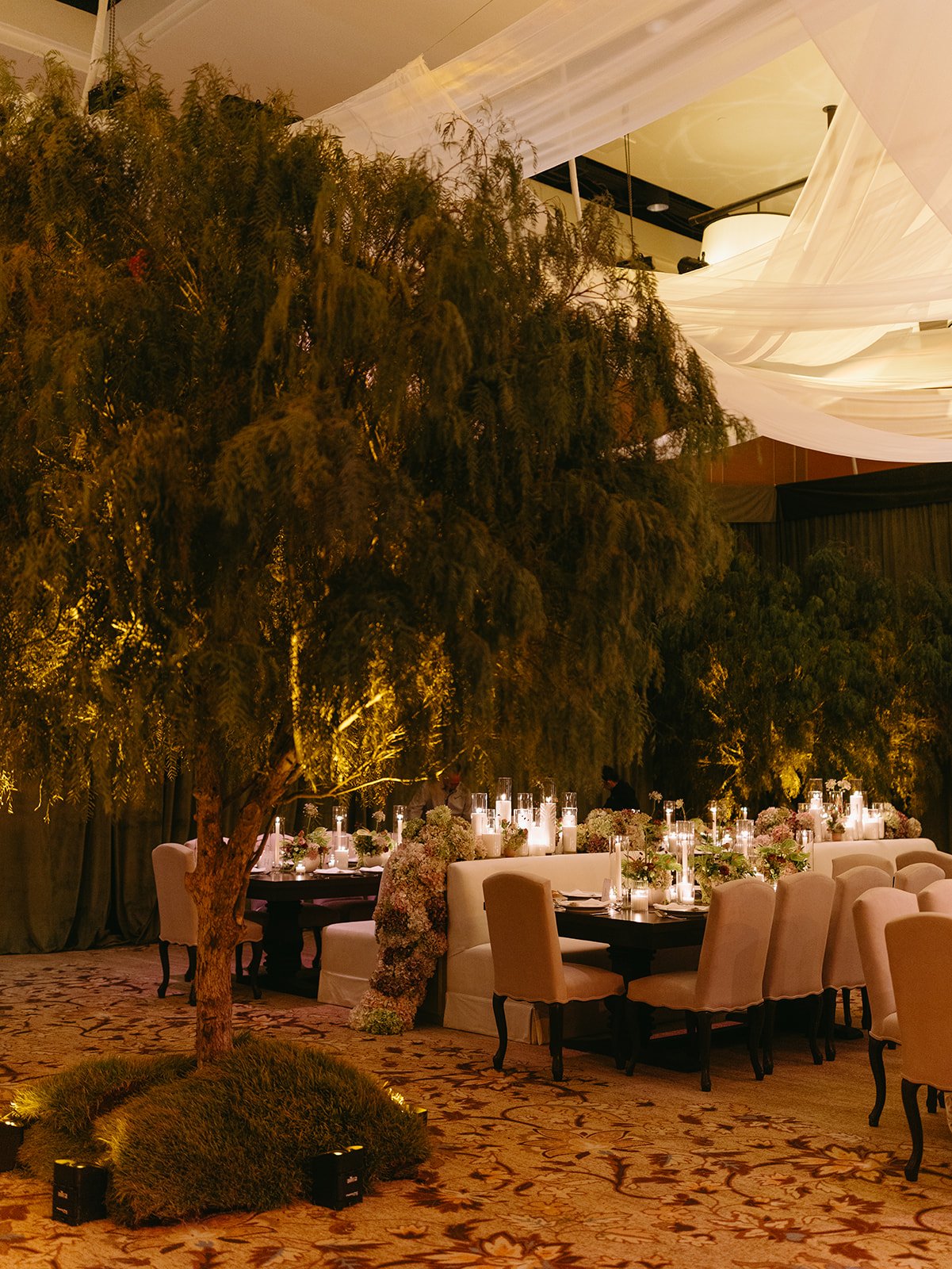 The wedding reception space in Terranea Resort