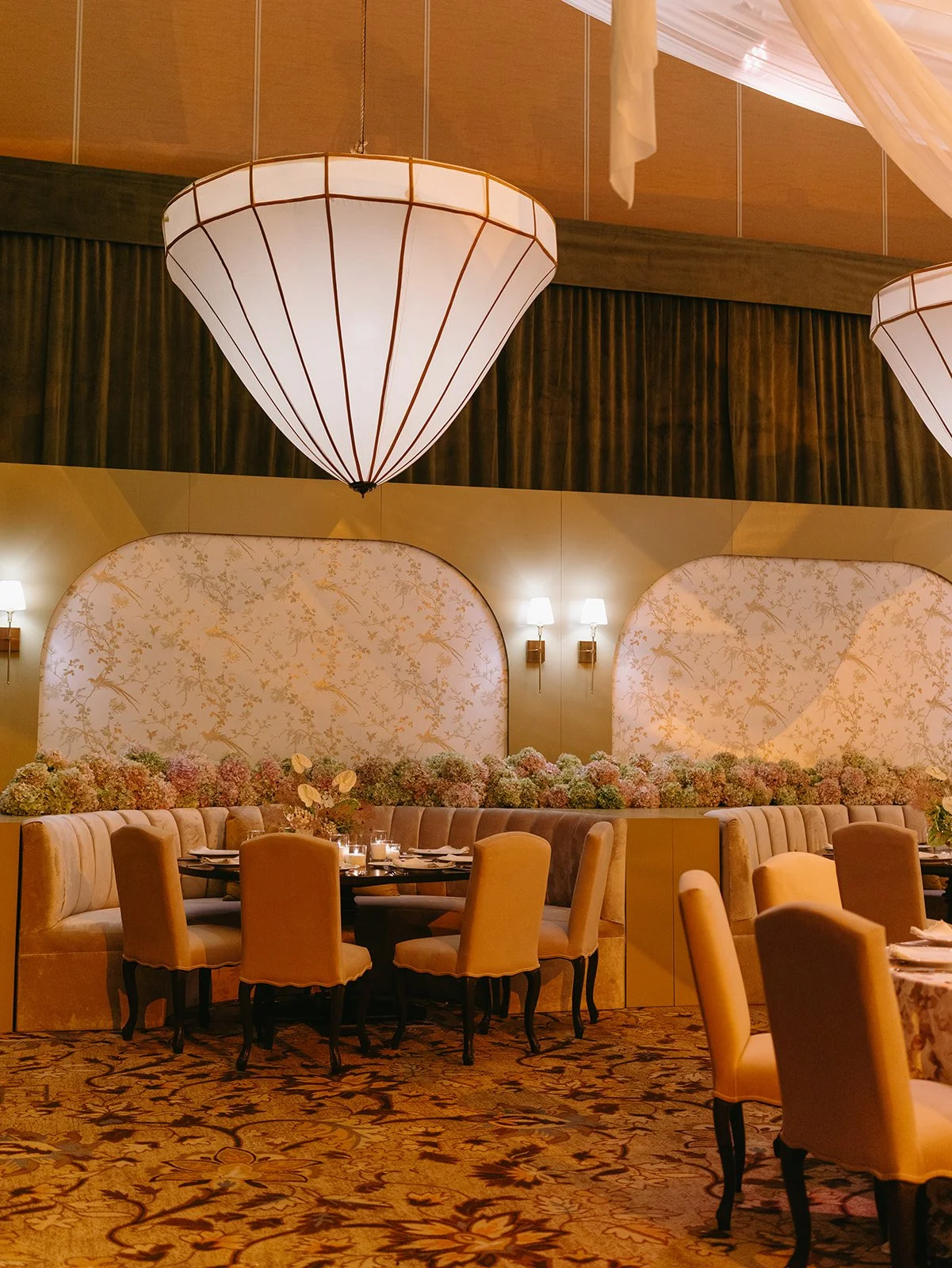 The wedding reception space in Terranea Resort