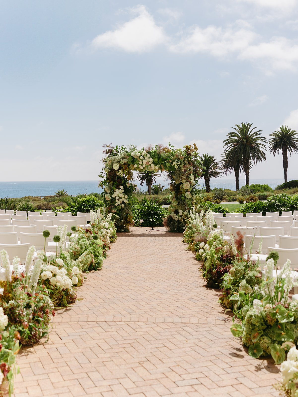 An outdoor wedding ceremony at Terranea