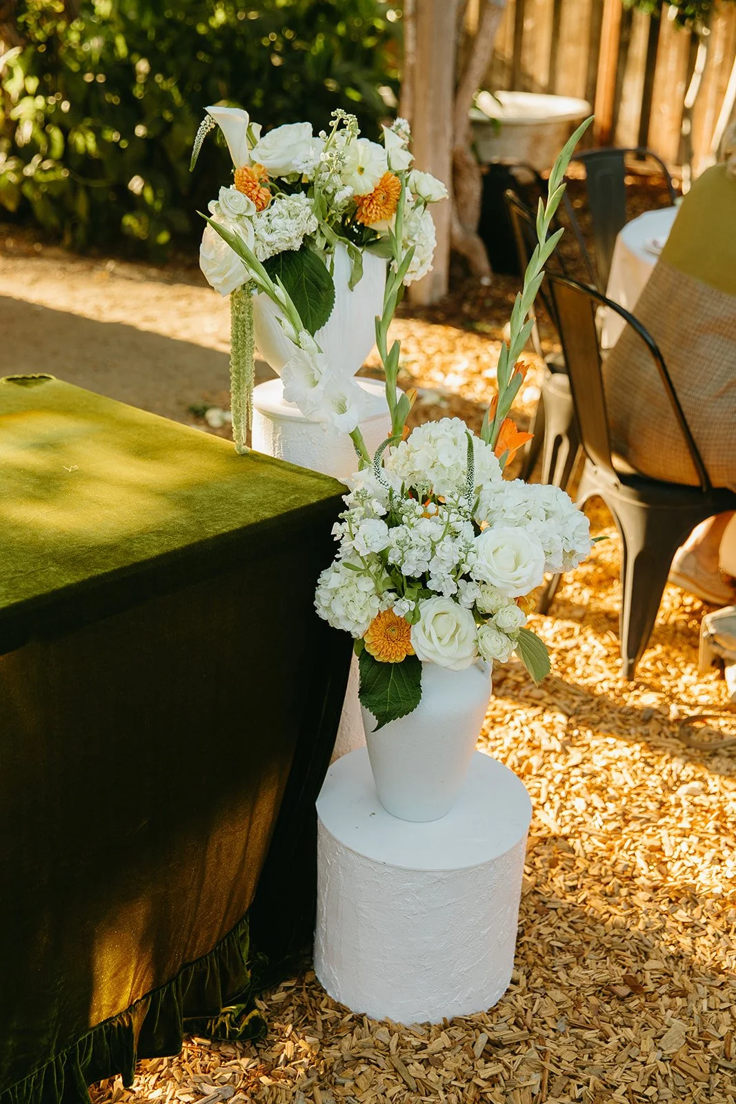 Wedding decor at a restaurant wedding