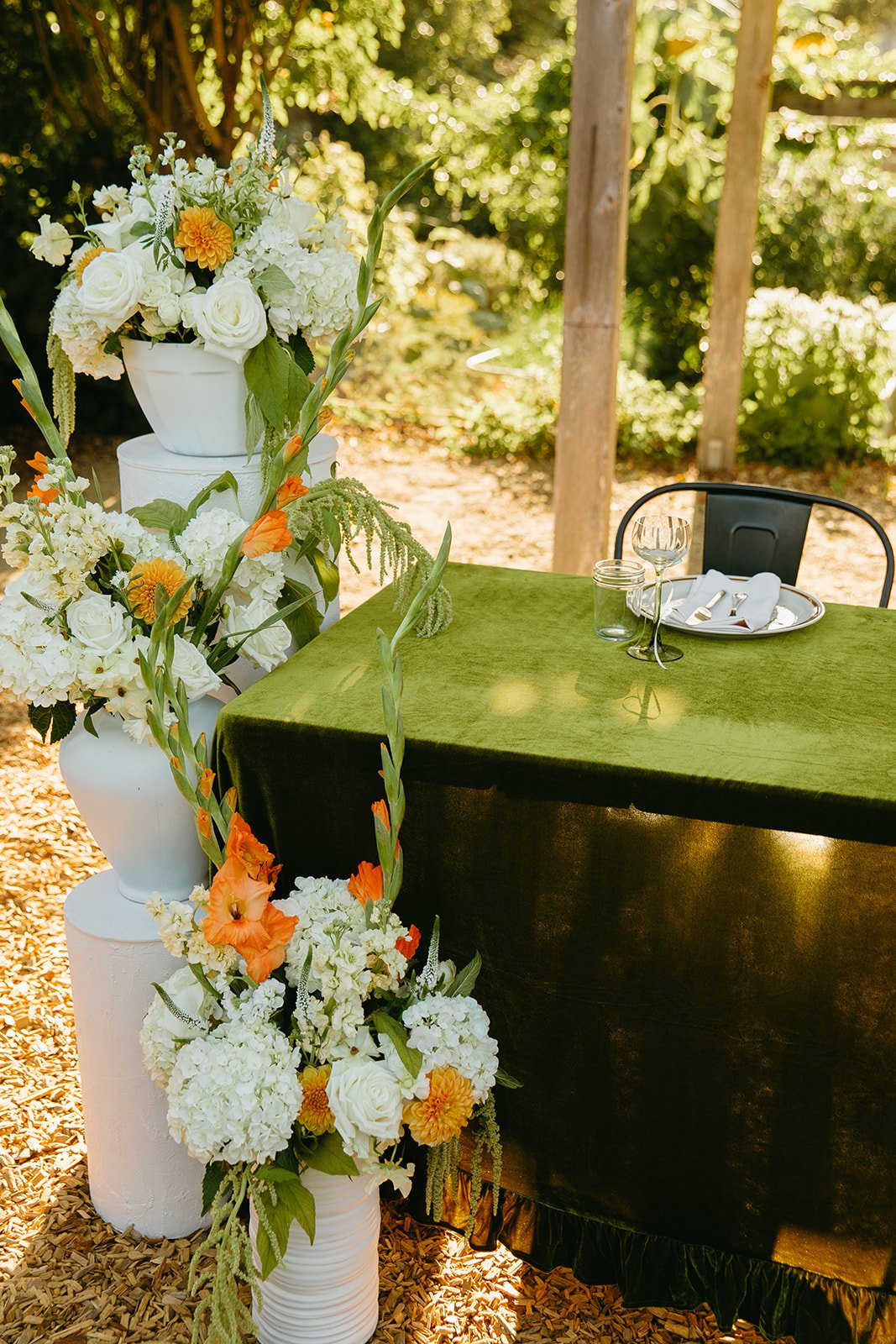 Wedding decor at a restaurant wedding