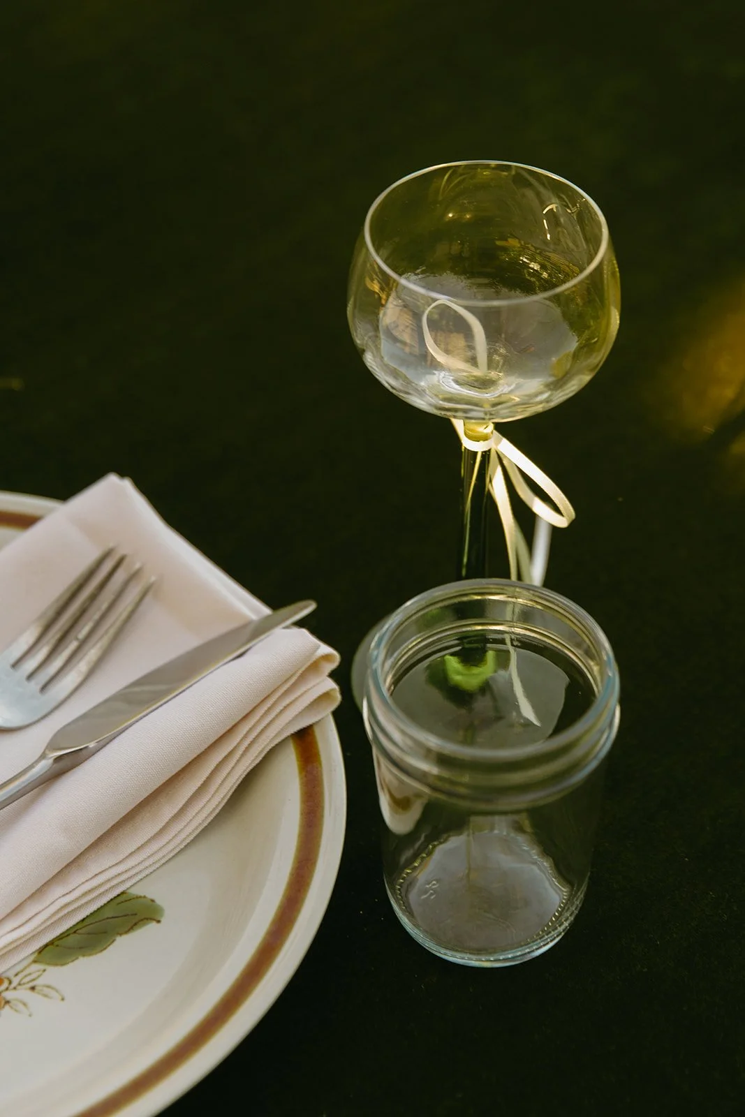 Wedding decor at a restaurant wedding