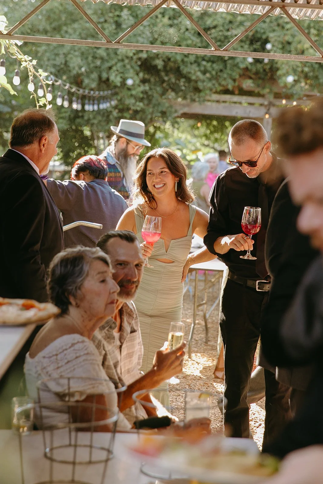 Wedding guests at a restaurant wedding reception