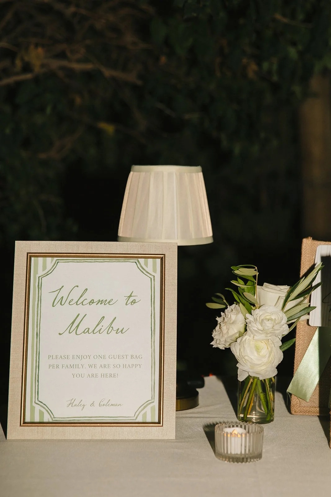 A wedding welcome party