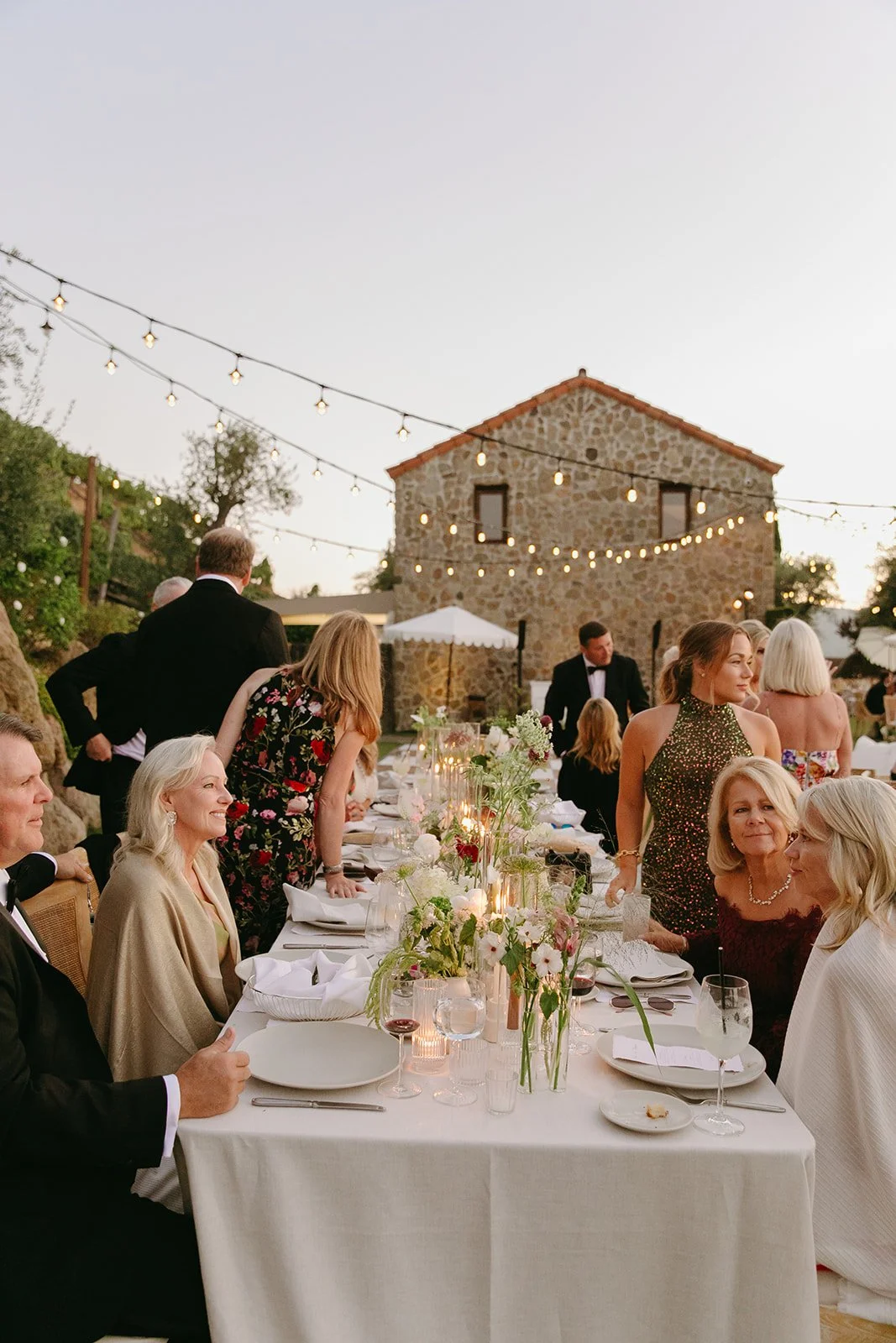 A summer wedding reception at Cielo Farms