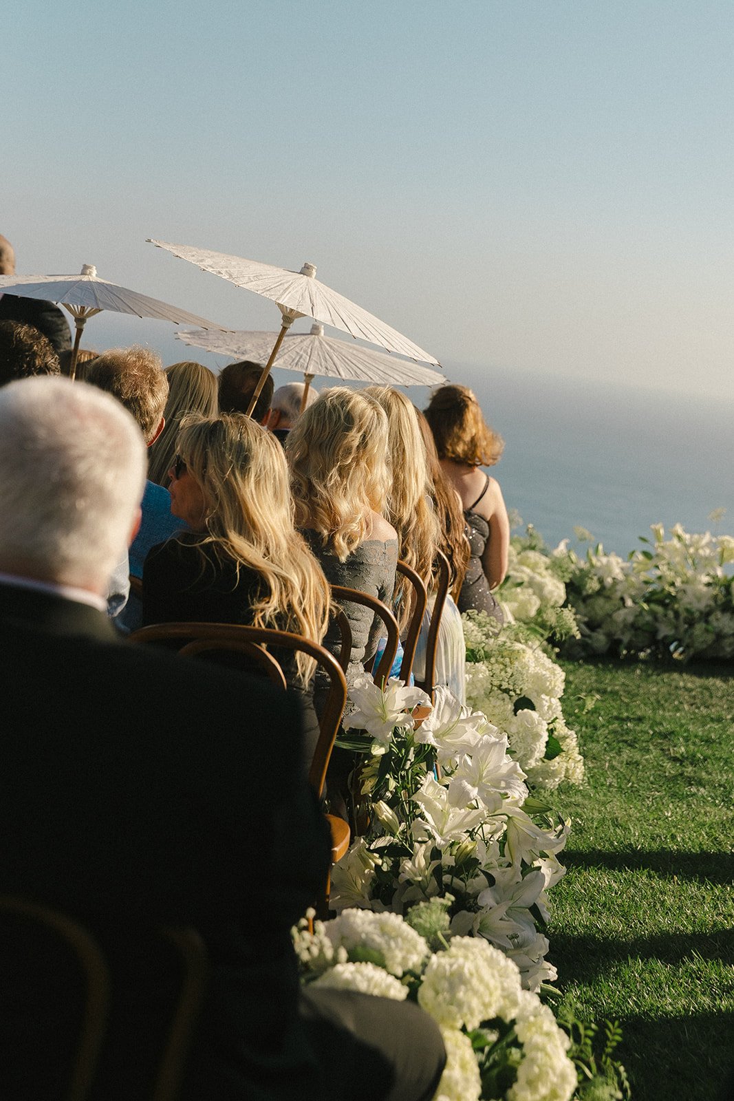 Wedding guests at a wedding ceremony