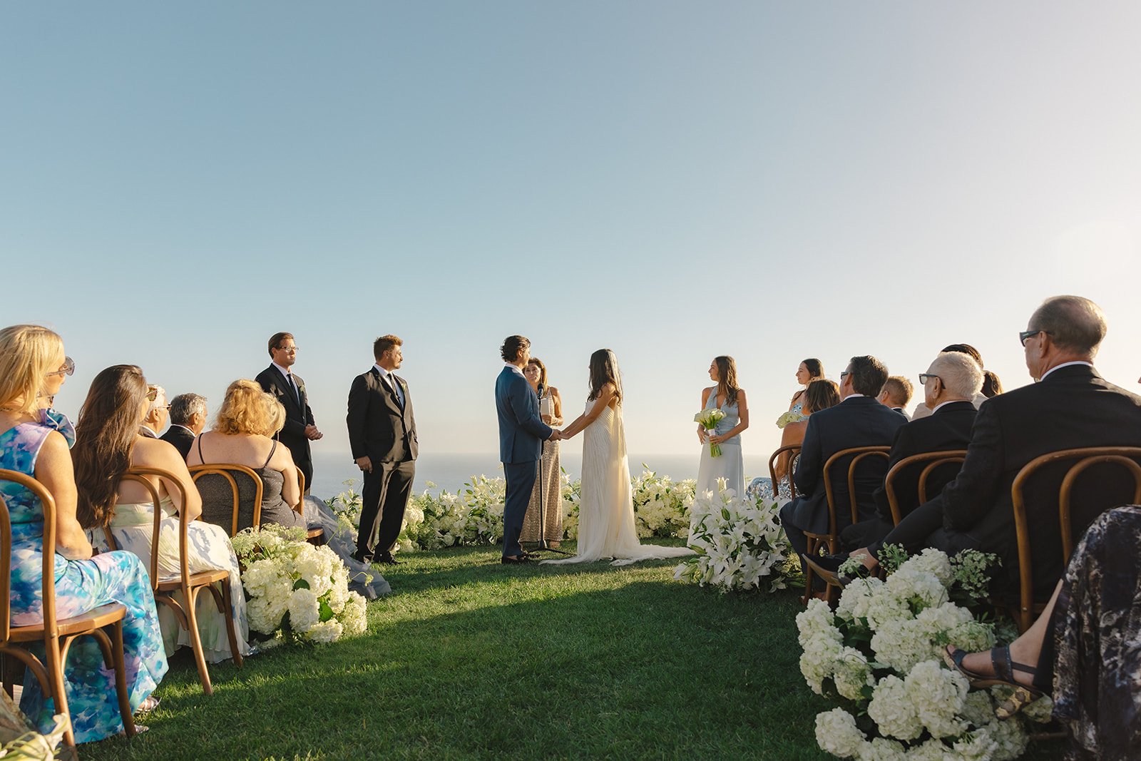 Views from a wedding ceremony at malibu sea view estate