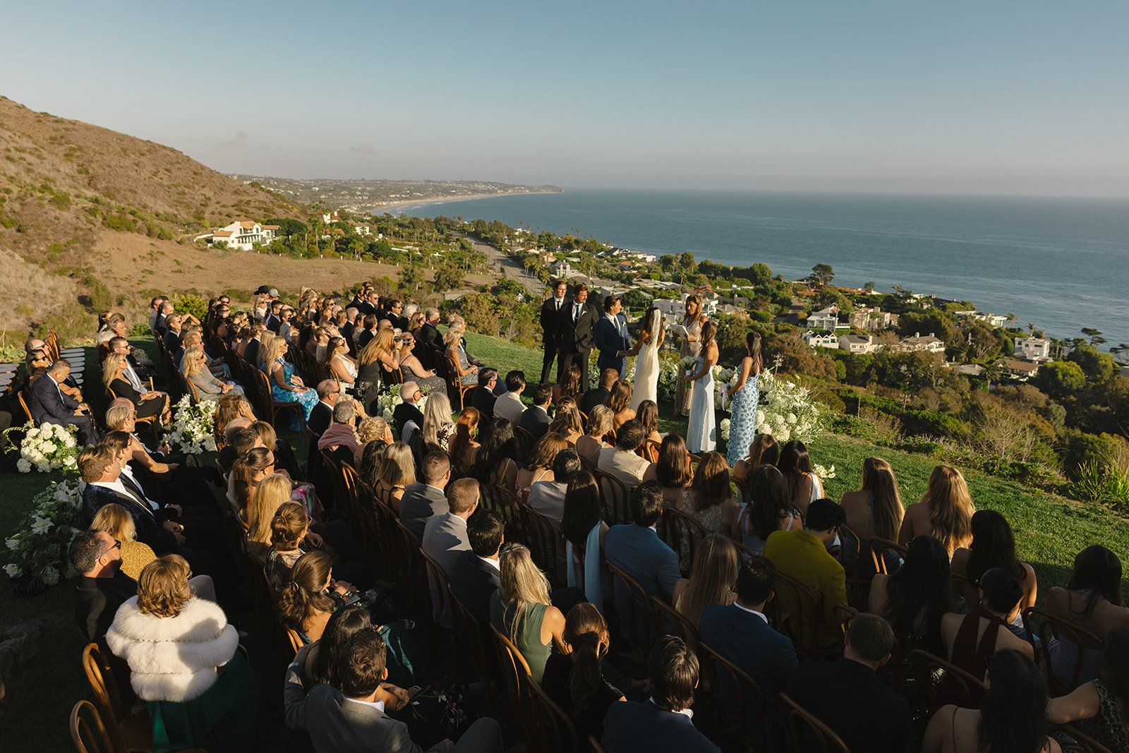 Views from a wedding ceremony at malibu sea view estate