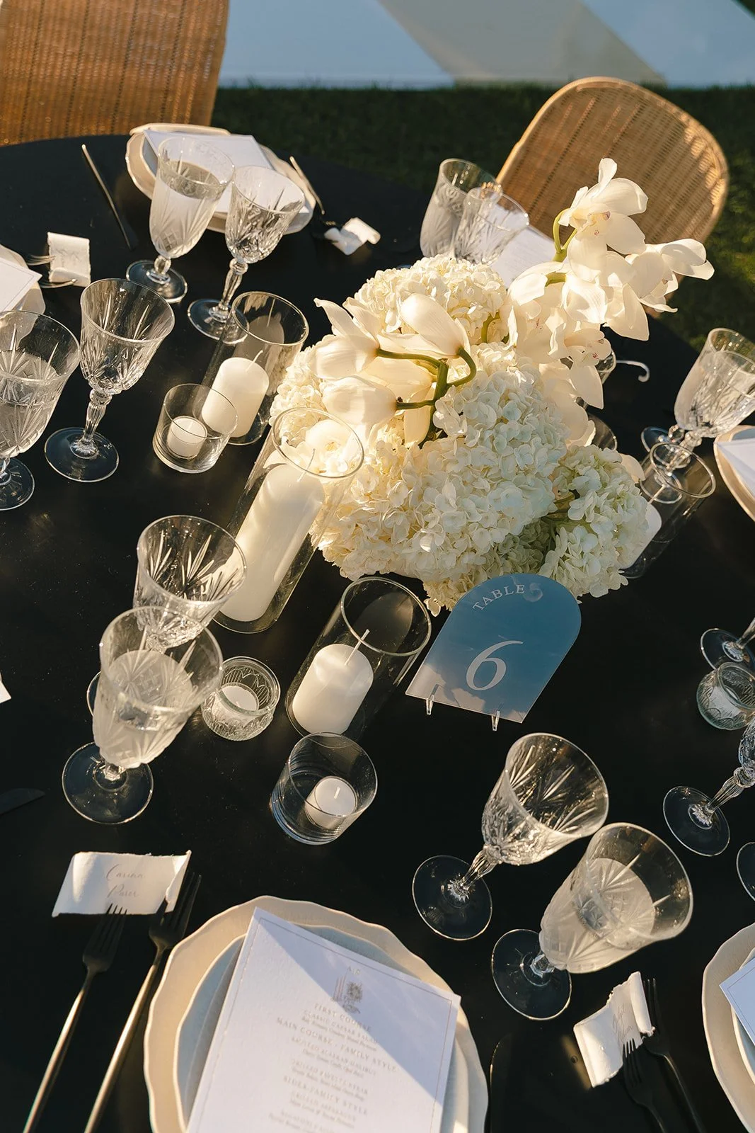 Wedding reception tables for a coastal wedding design