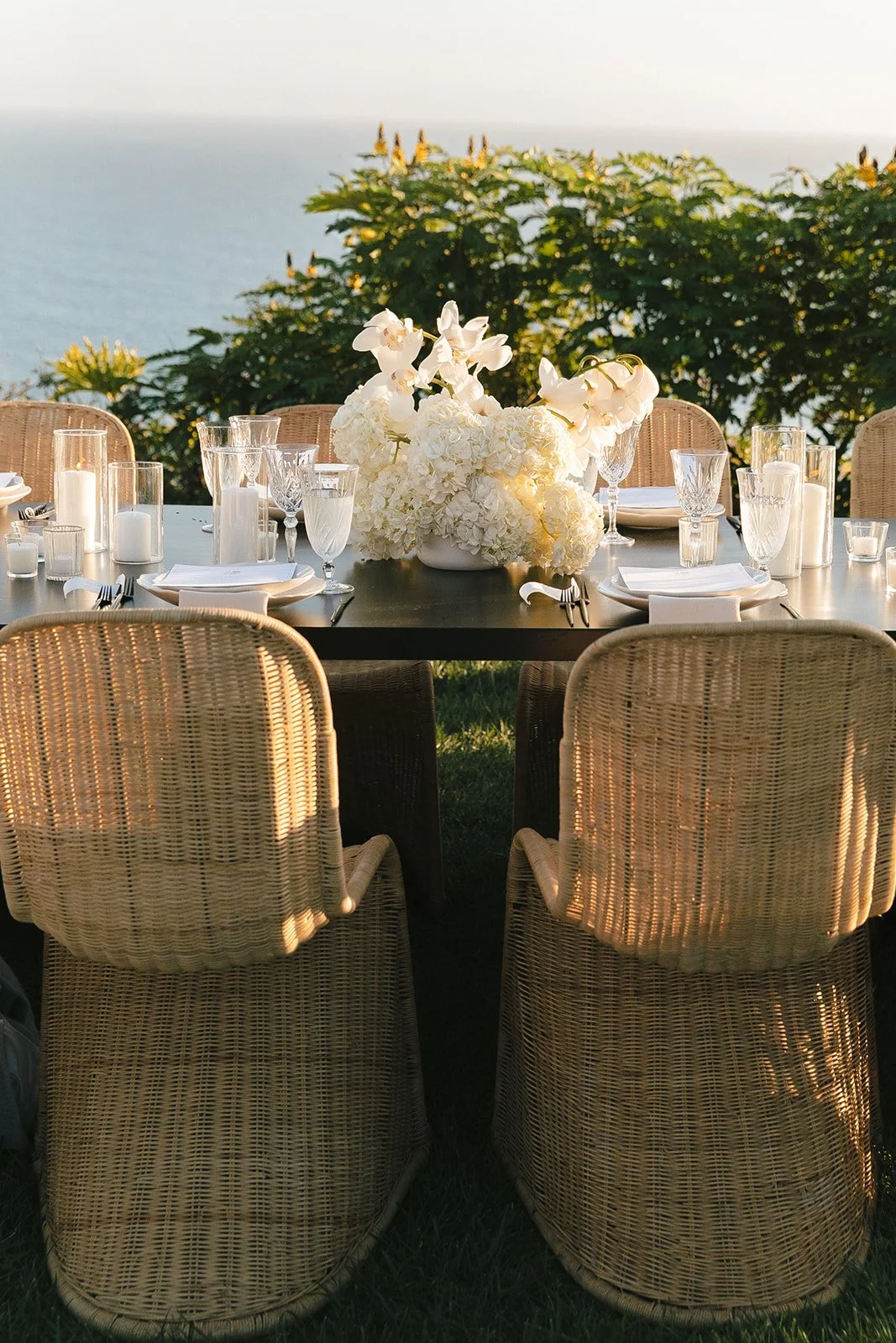 Wedding reception tables for a coastal wedding design
