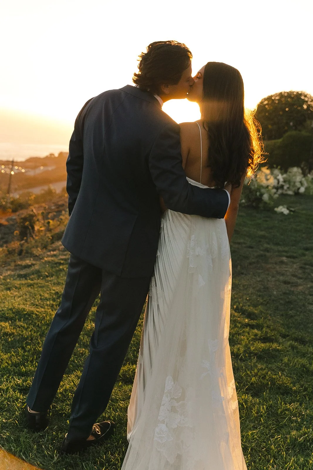 A couple watching the sunset from malibu sea view estate