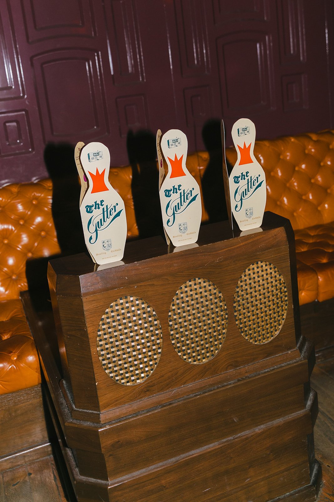 A wedding welcome party at a bowling alley
