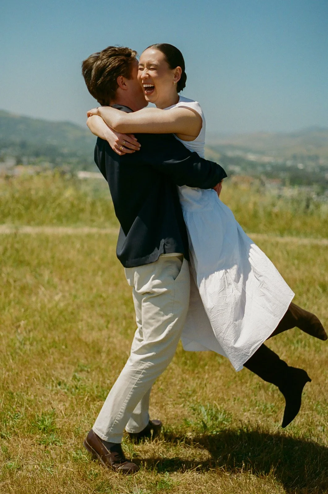 A couple on Terrace Hill for engagement photos