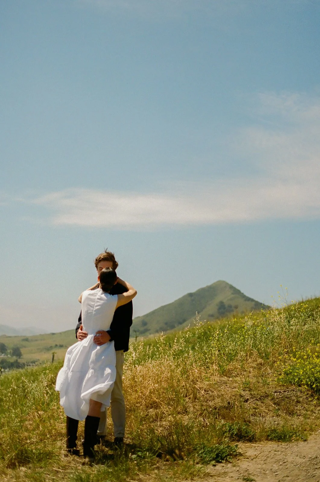 A couple on Terrace Hill for engagement photos