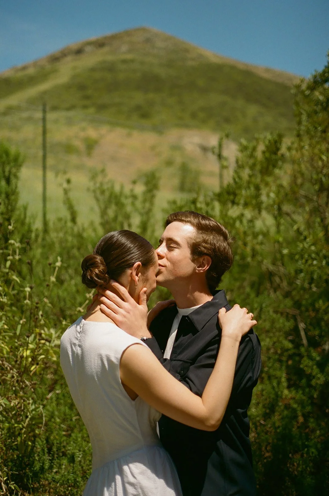 A couple taking San Luis Obispo engagement photos
