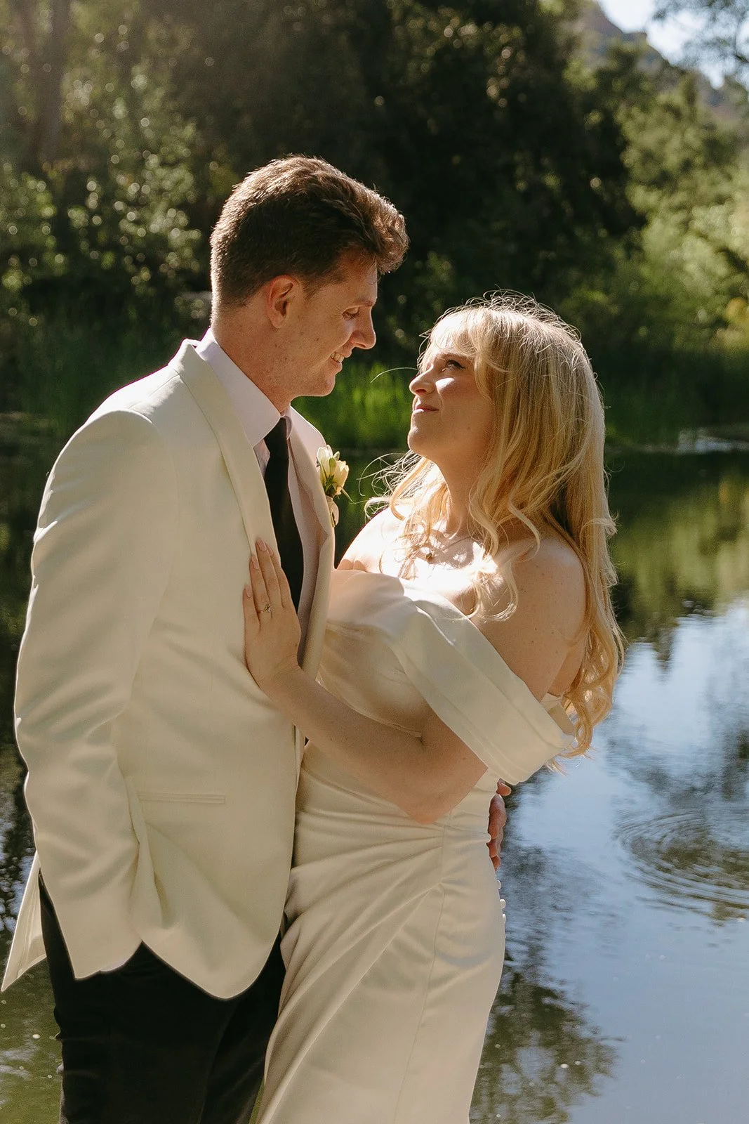 A bride and groom at Calamigos Ranch