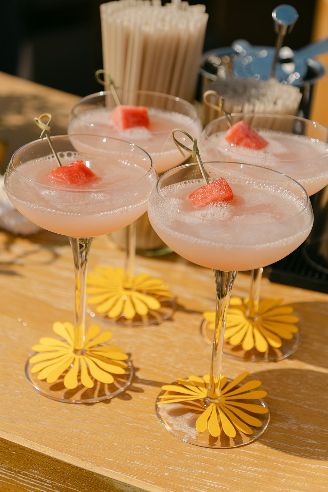 A bar during cocktail hour at Adamson House