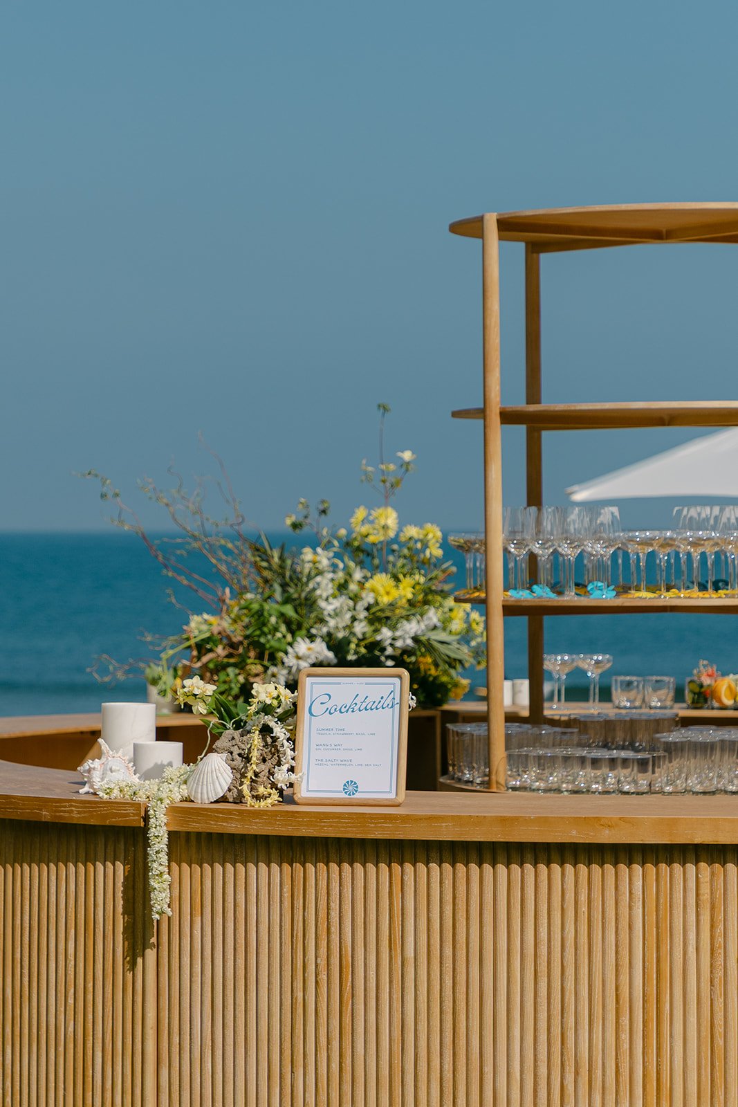 A bar during cocktail hour at Adamson House