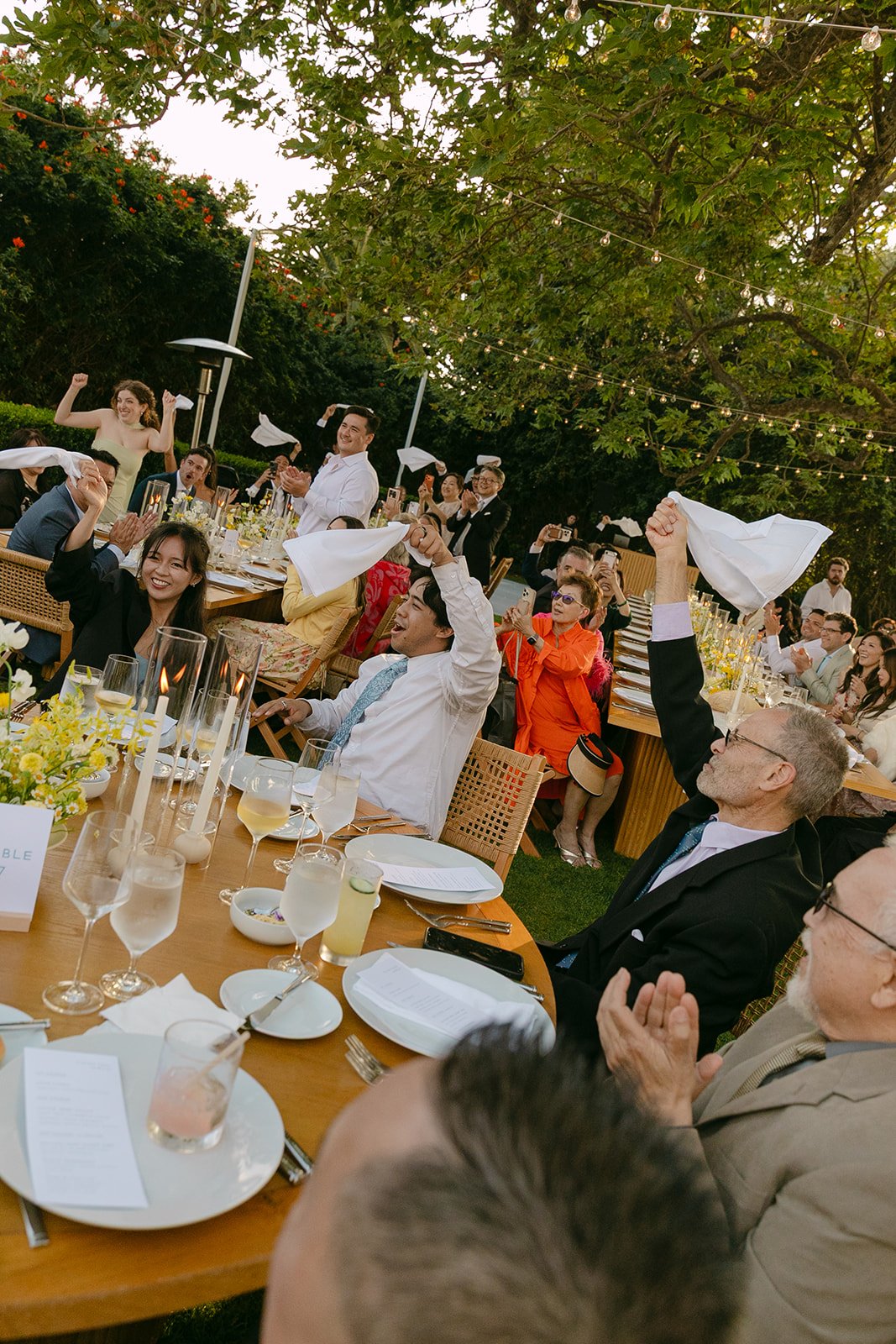 Guests at a wedding reception