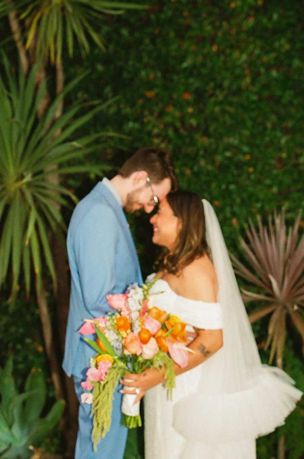 A bride and groom on film at SmogShoppe