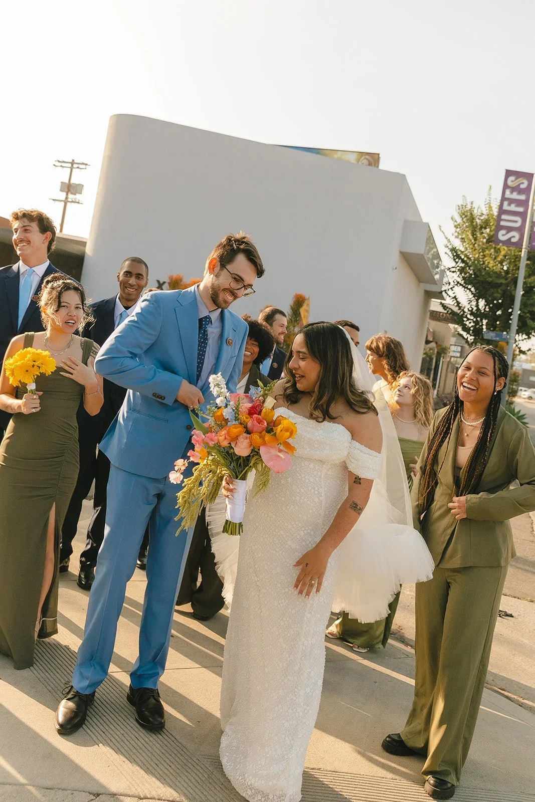 Wedding party photos in Los Angeles