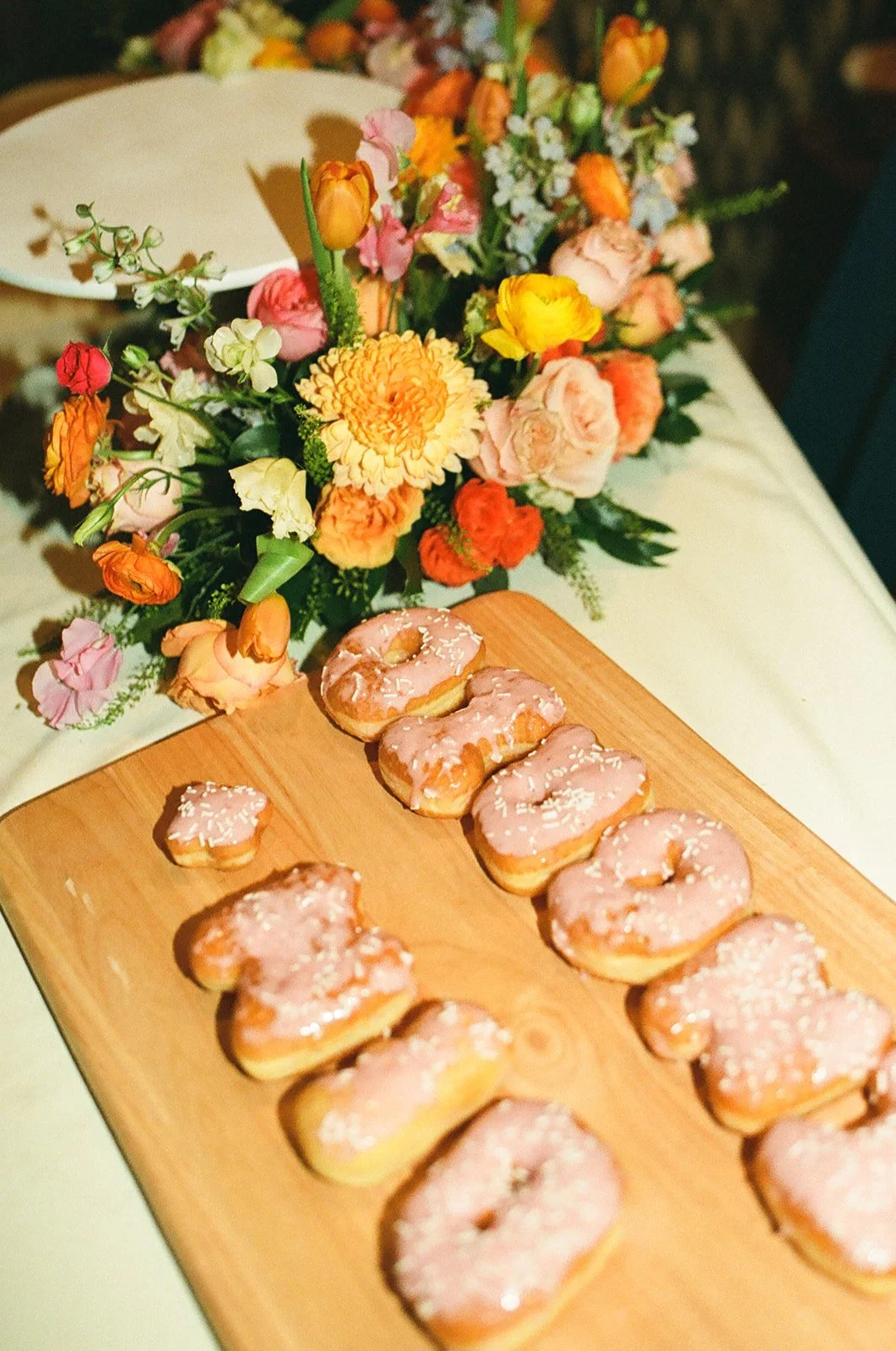 Wedding reception detail photos on film