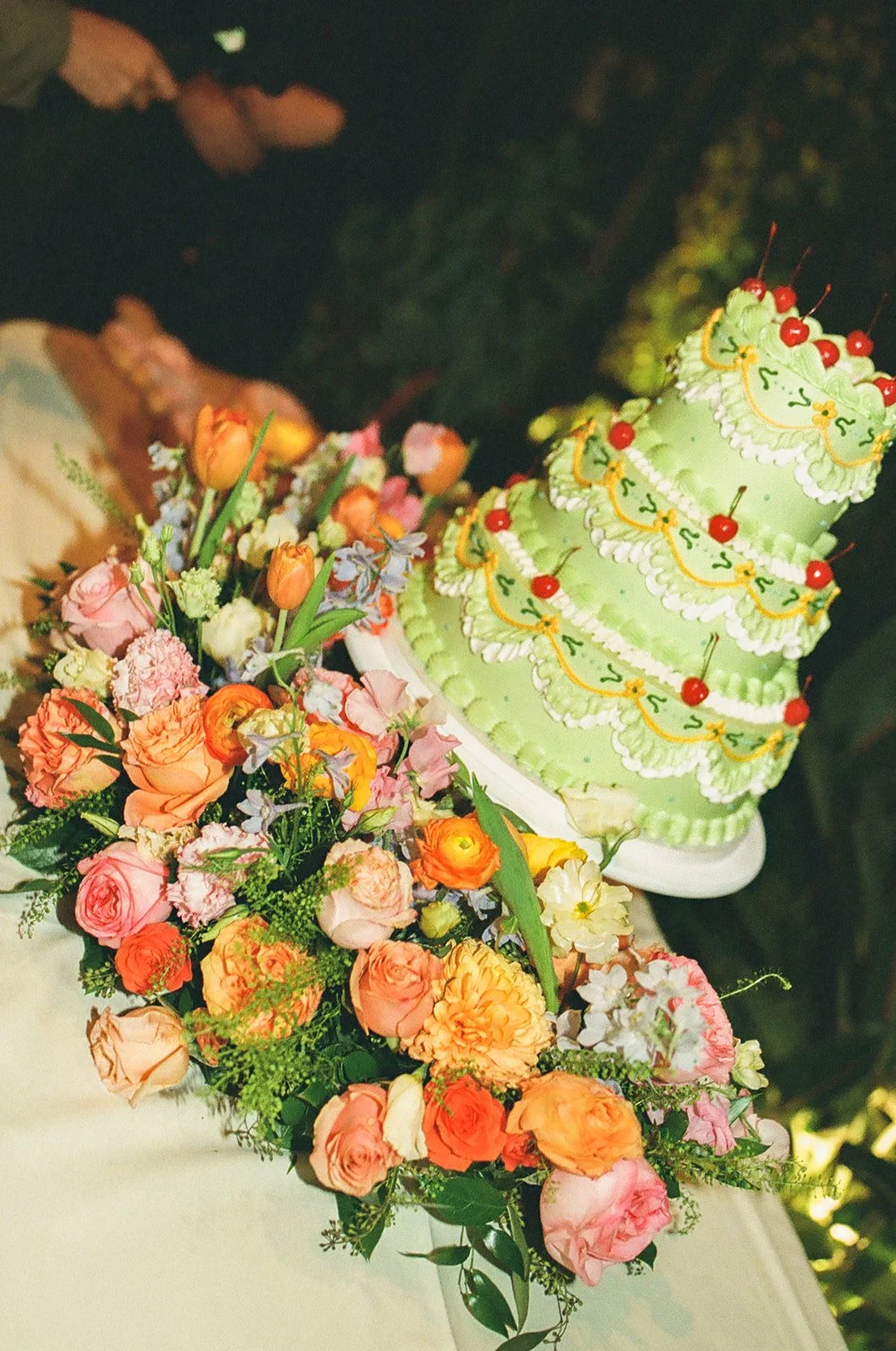 Wedding reception detail photos on film