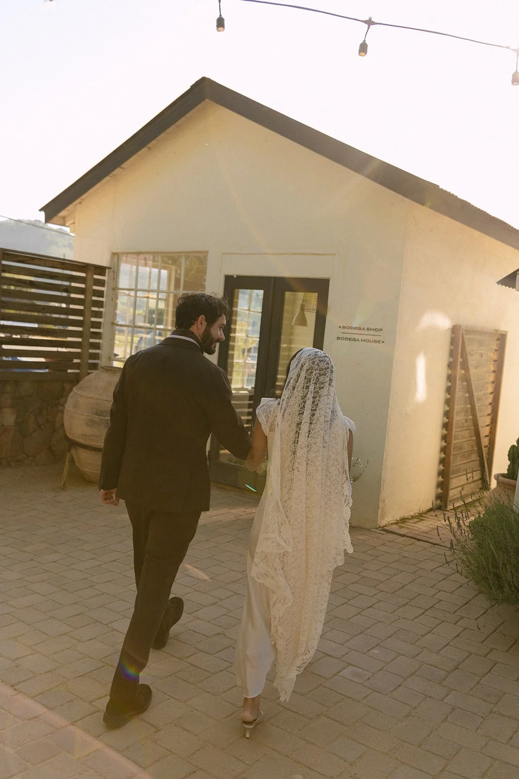 A bride and groom at a Bodega wedding