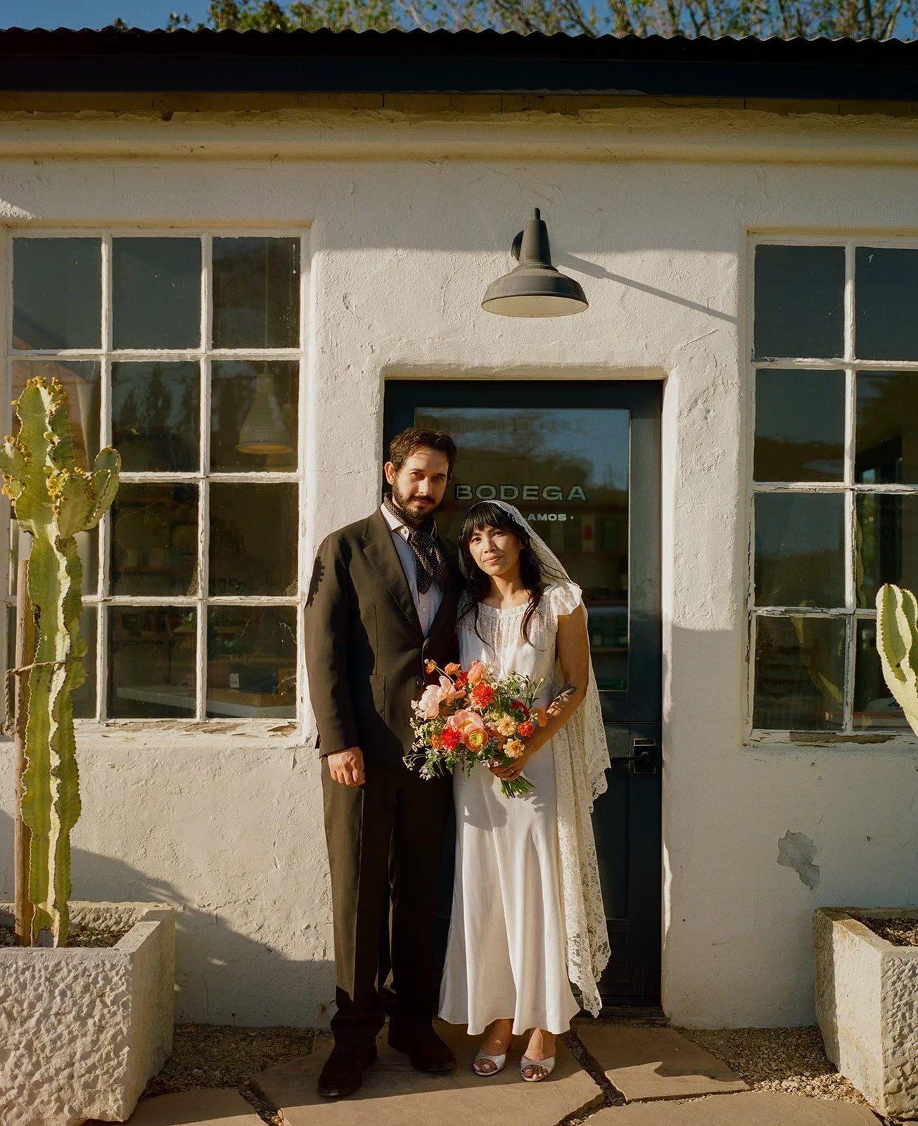 A bride and groom at a Bodega wedding