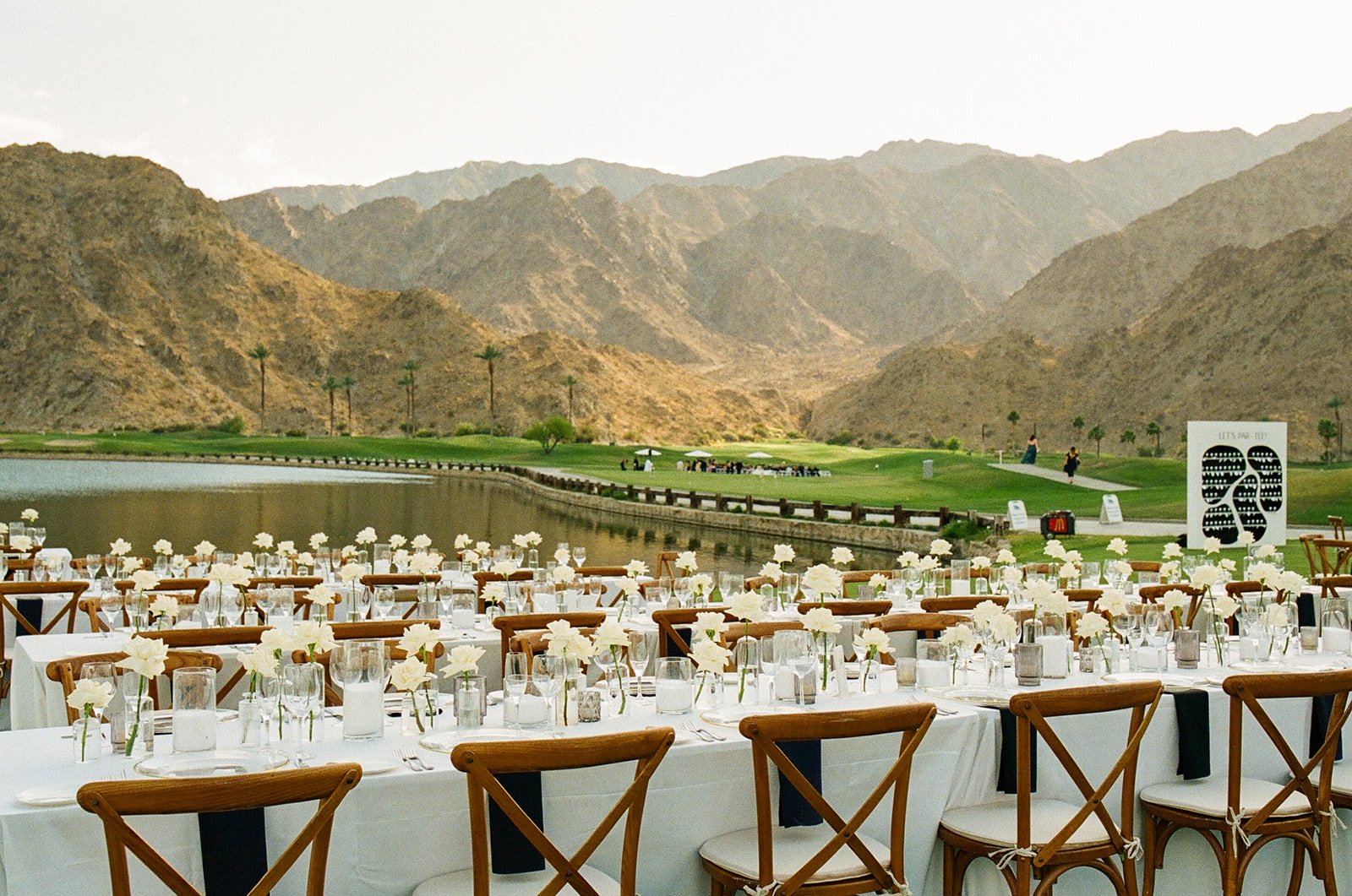 A wedding reception setup at PGA west