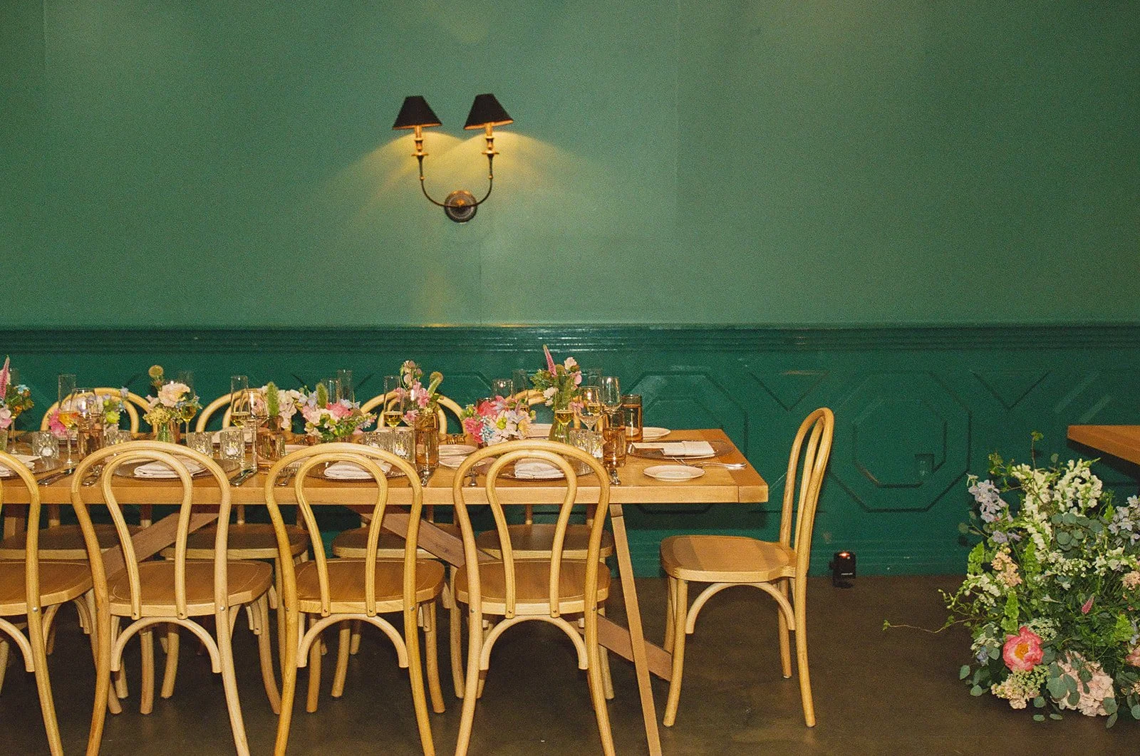 A wedding reception setup at a unique wedding venue