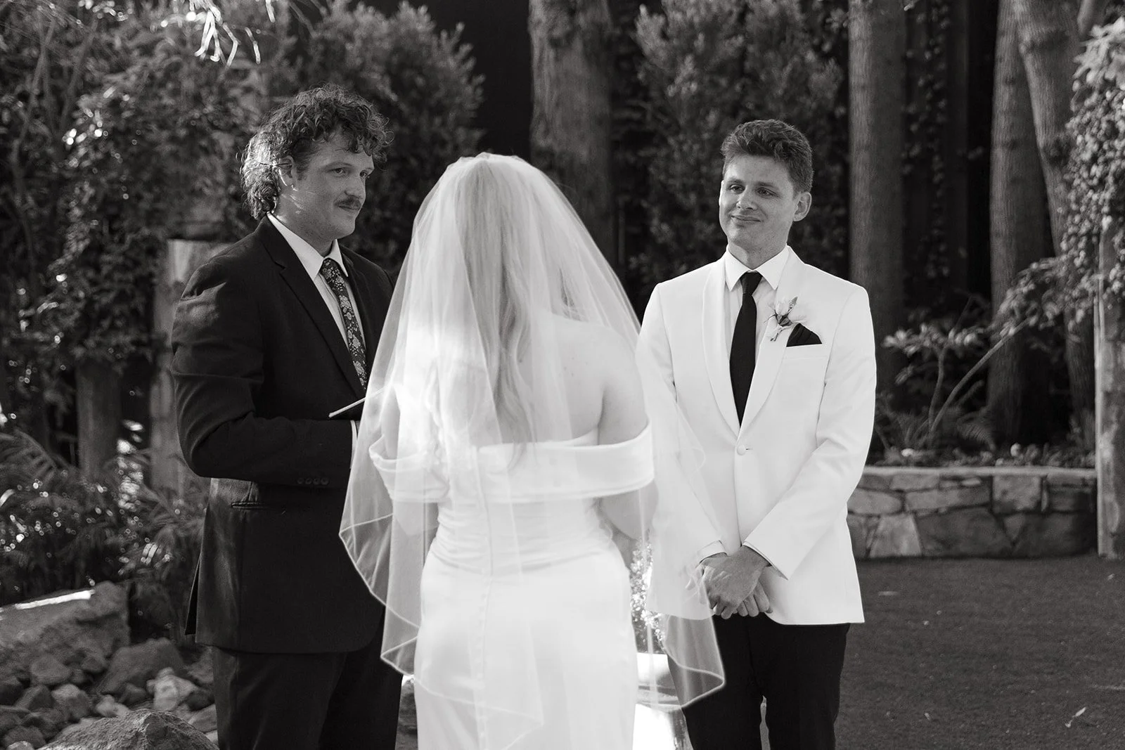 a bride and groom during their wedding ceremony