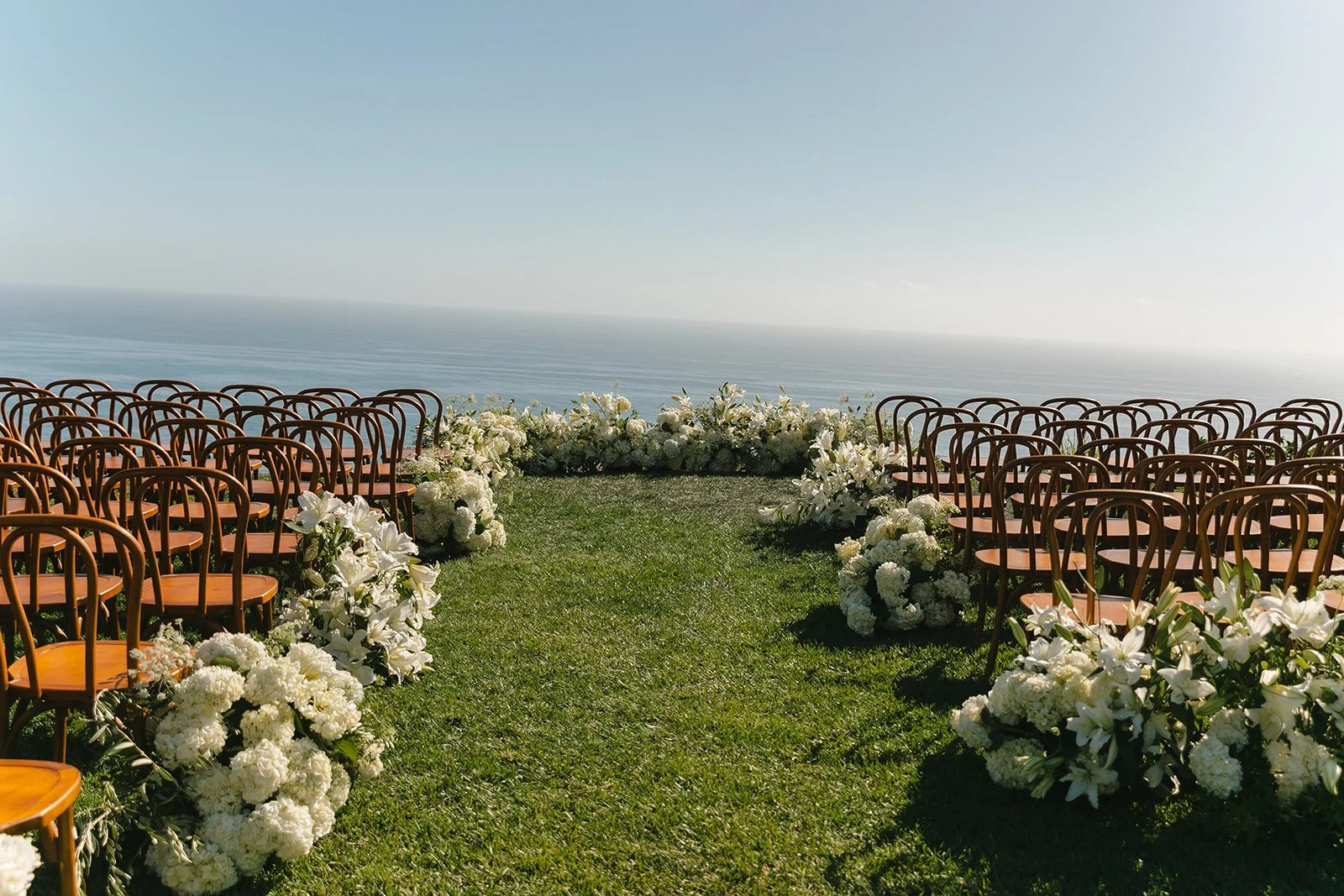 A wedding ceremony at Malibu Sea View Estate