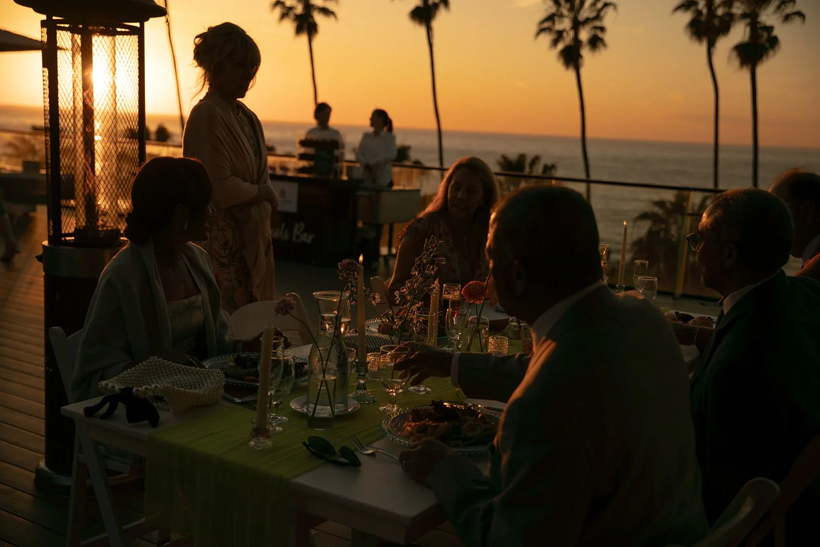 A sunset at a La Jolla Cove wedding