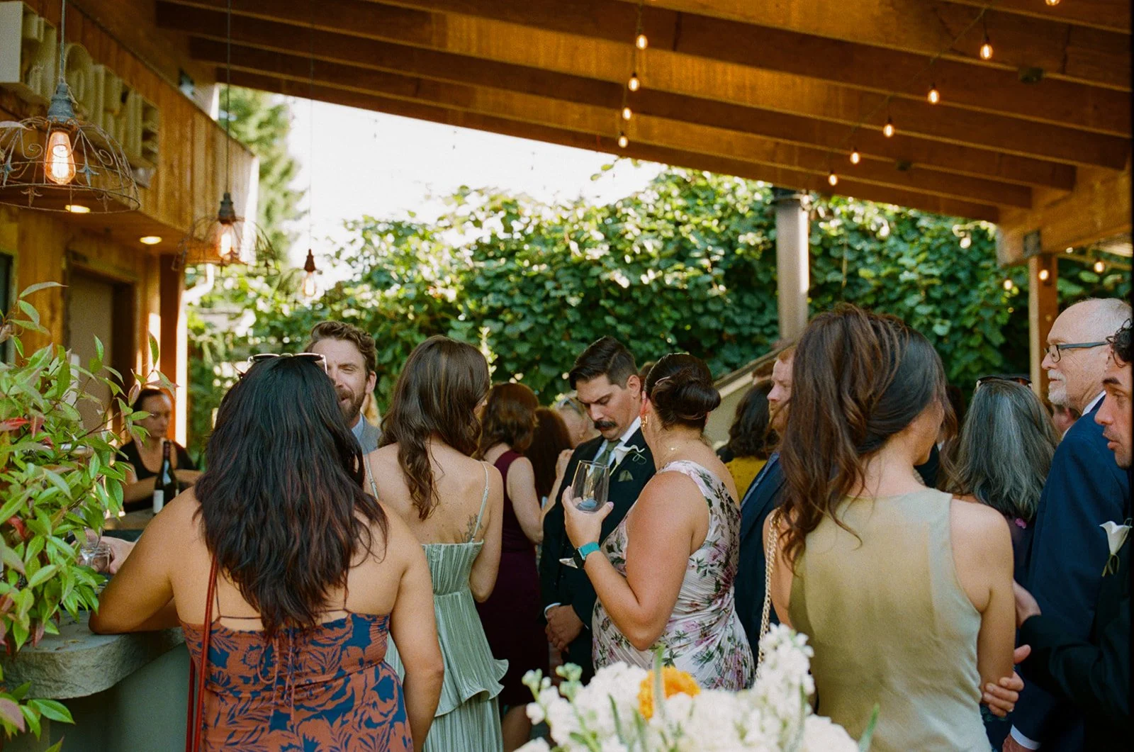 Wedding guests at a restaurant wedding reception