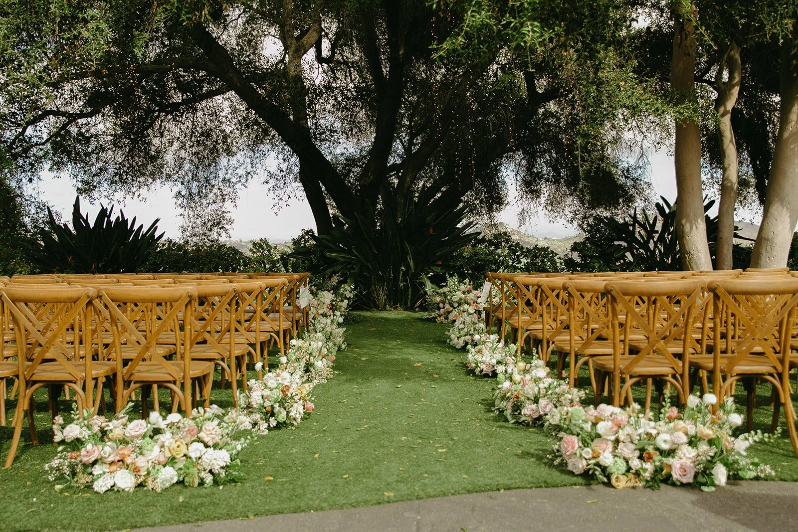 A wedding ceremony setup at Tivoli in SoCal