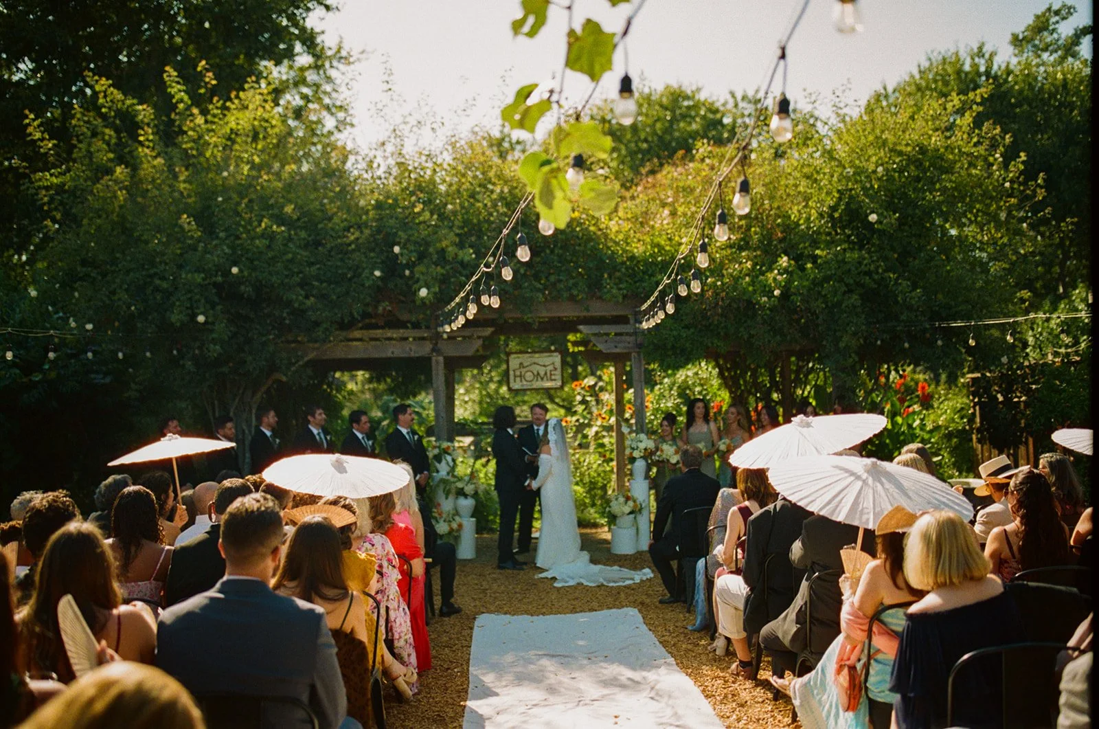 A restaurant wedding ceremony
