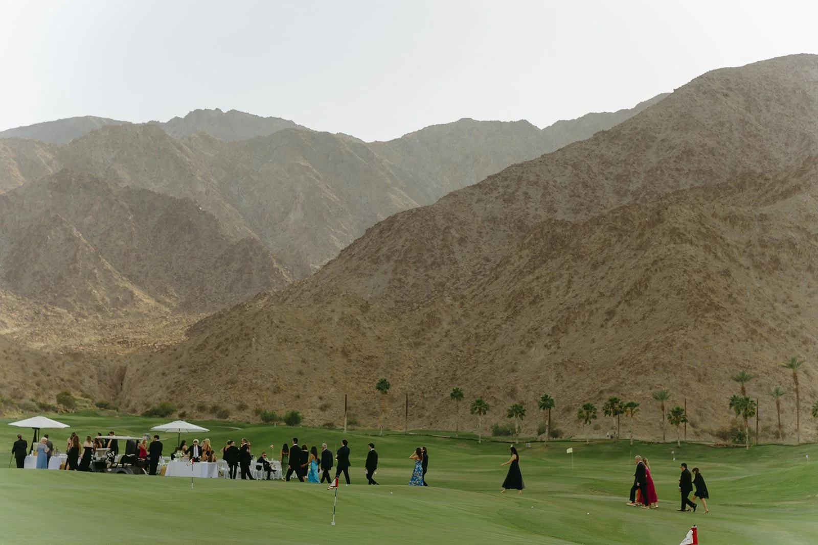 Guests arriving at a Palm Springs wedding venue