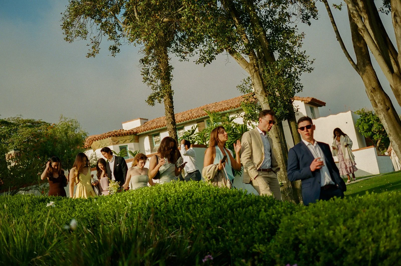 Wedding guests at a Malibu wedding venue