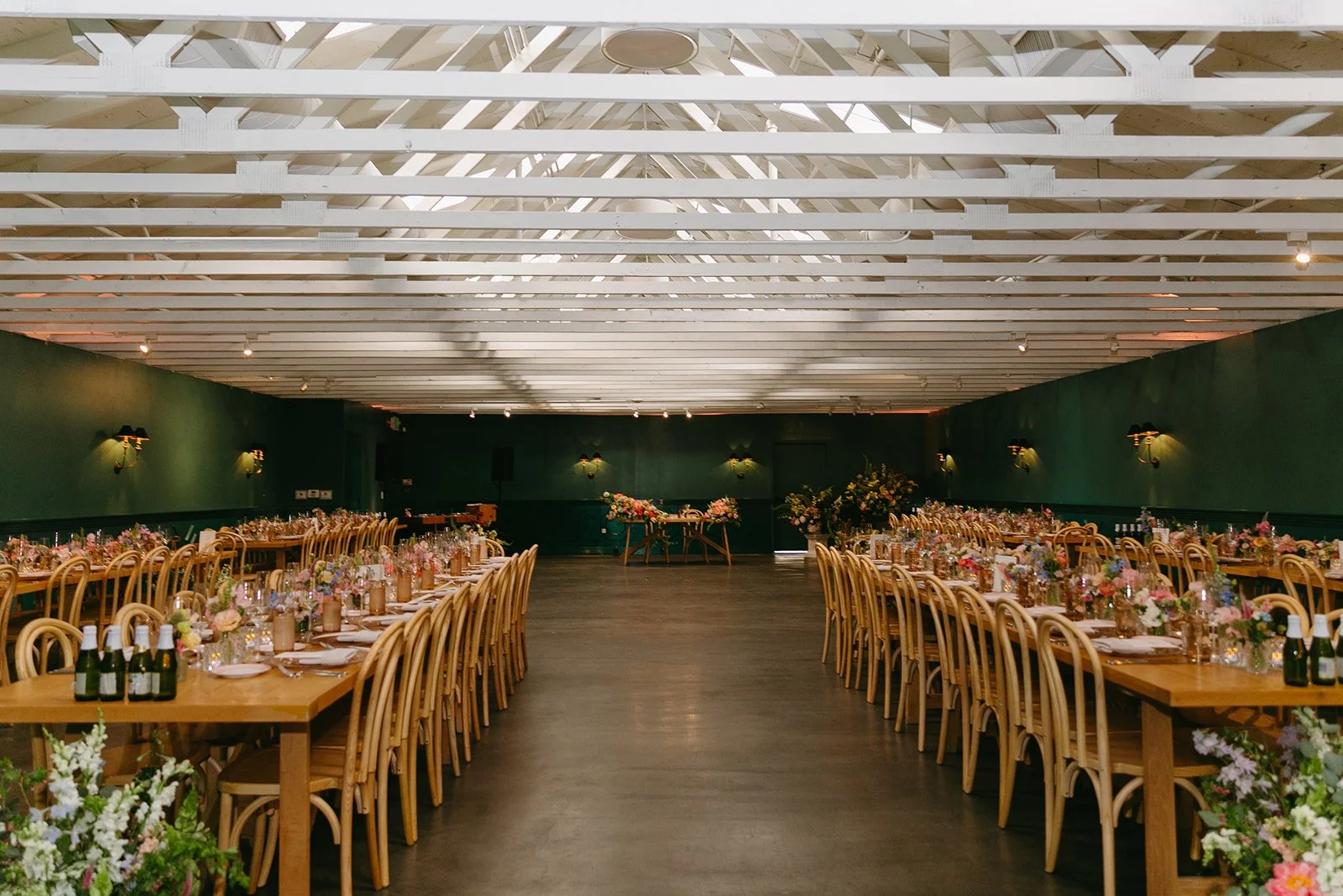A unique wedding reception inside of the fig house in Los Angeles