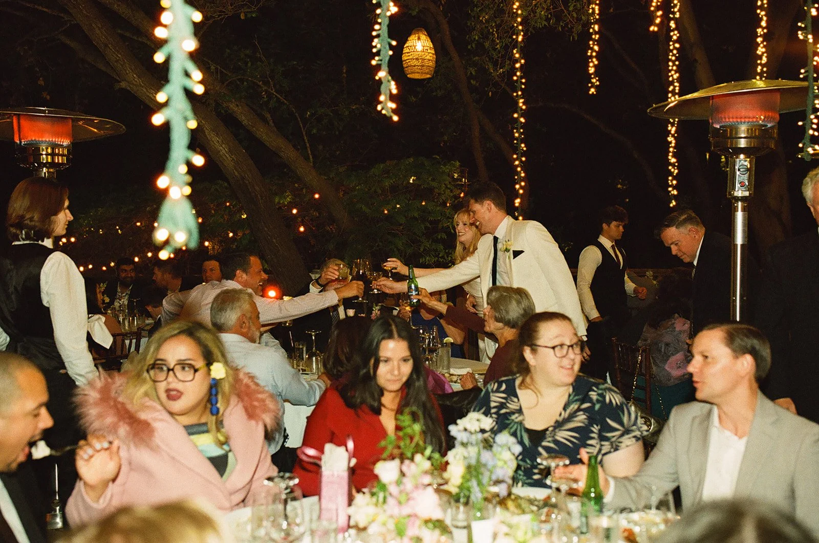 A bride and groom at their Calamigos Ranch wedding reception