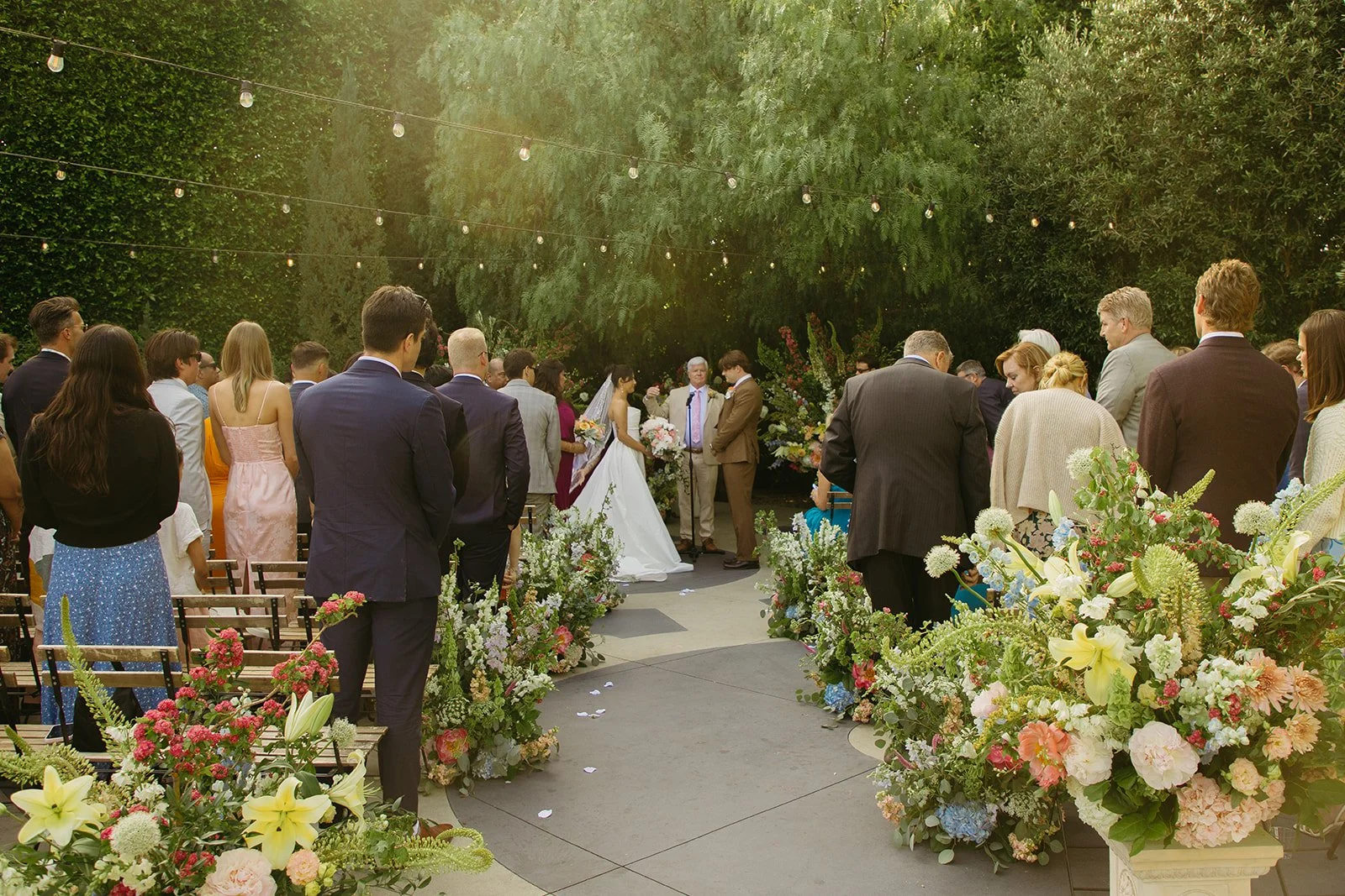 A couple during a wedding ceremony at their unique wedding venue