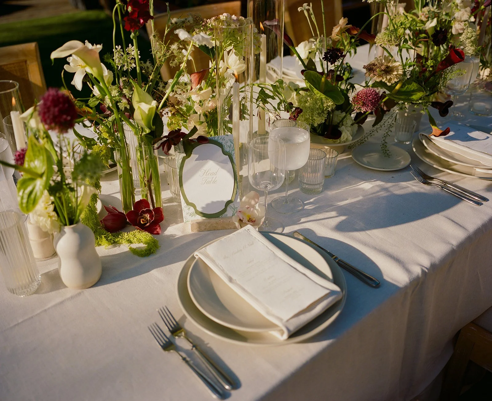 Wedding table design from a Cielo Farms wedding