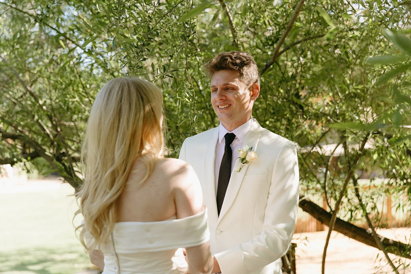 A bride and groom at their Calamigos Ranch wedding