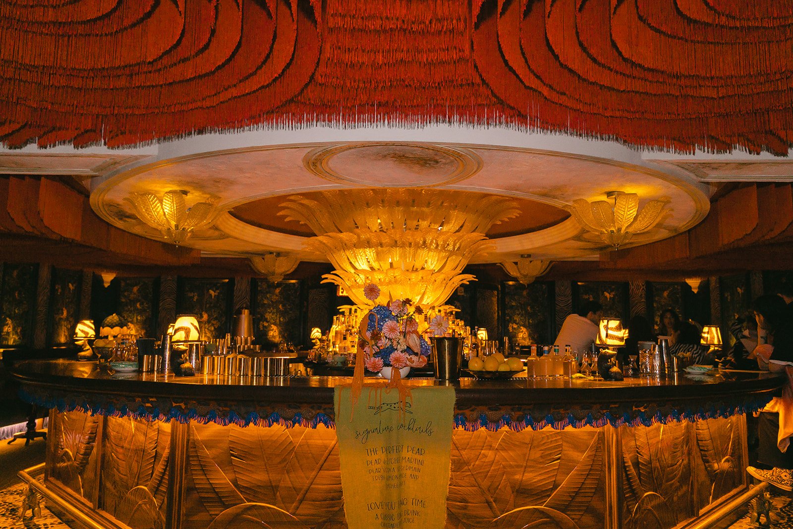 The bar inside of the Lafayette Hotel