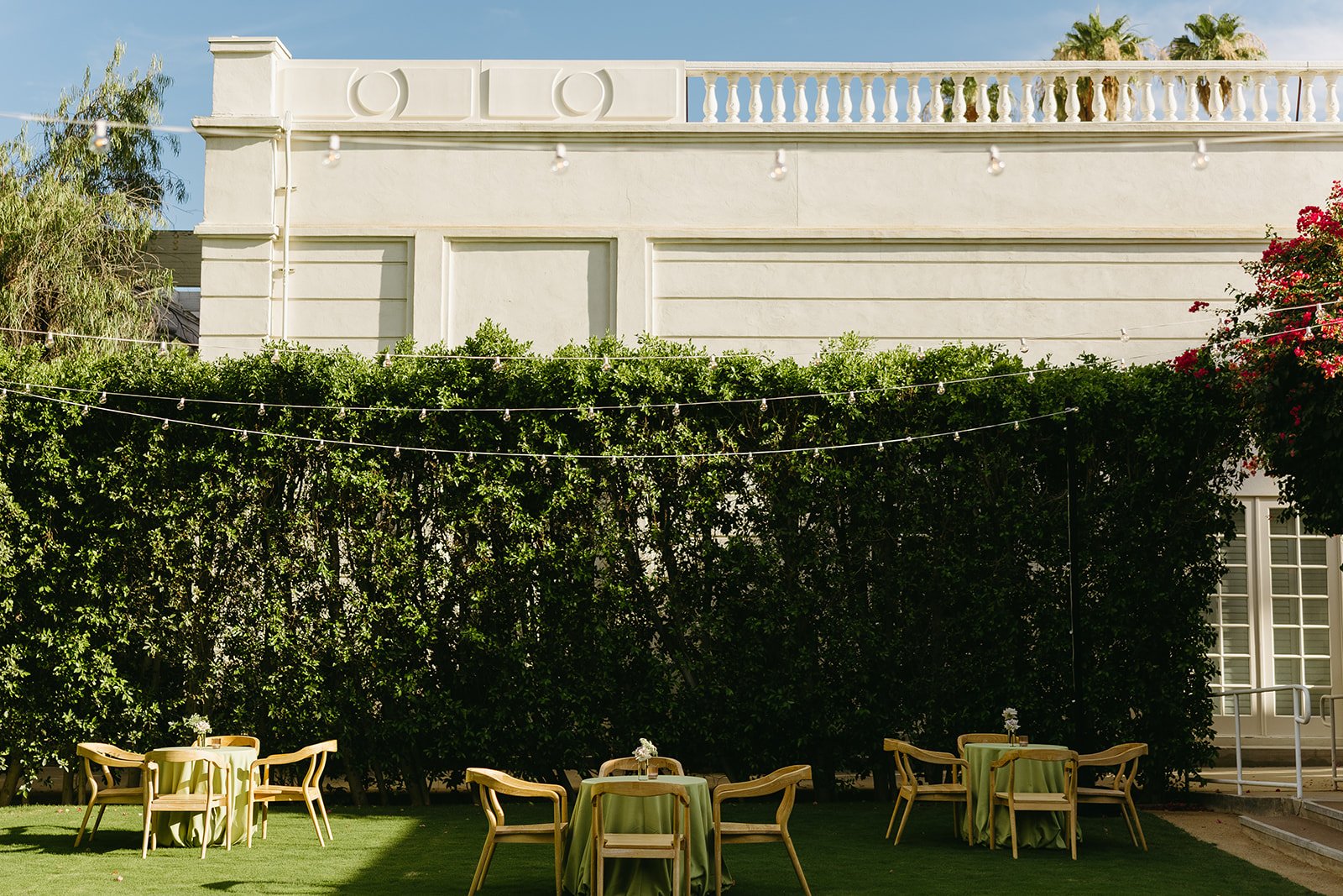 A Palm Springs wedding venue setup for Palm Springs weddings