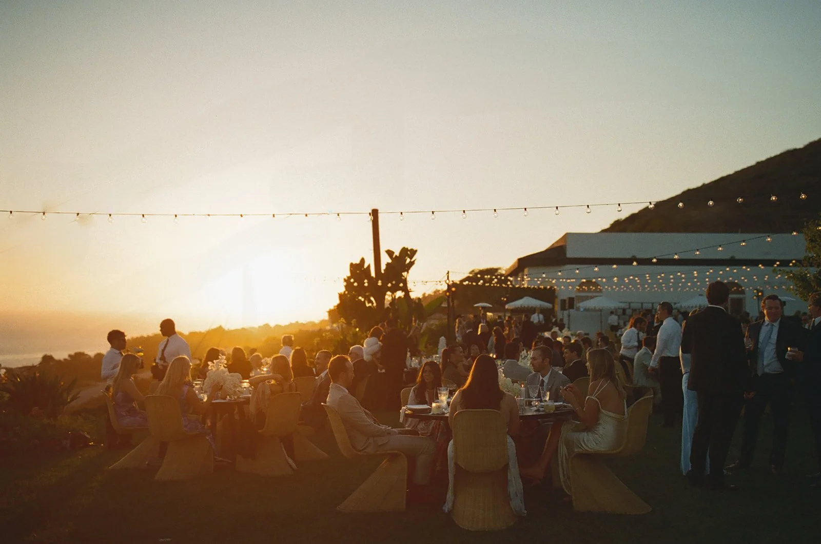 A wedding reception at a Malibu wedding venue