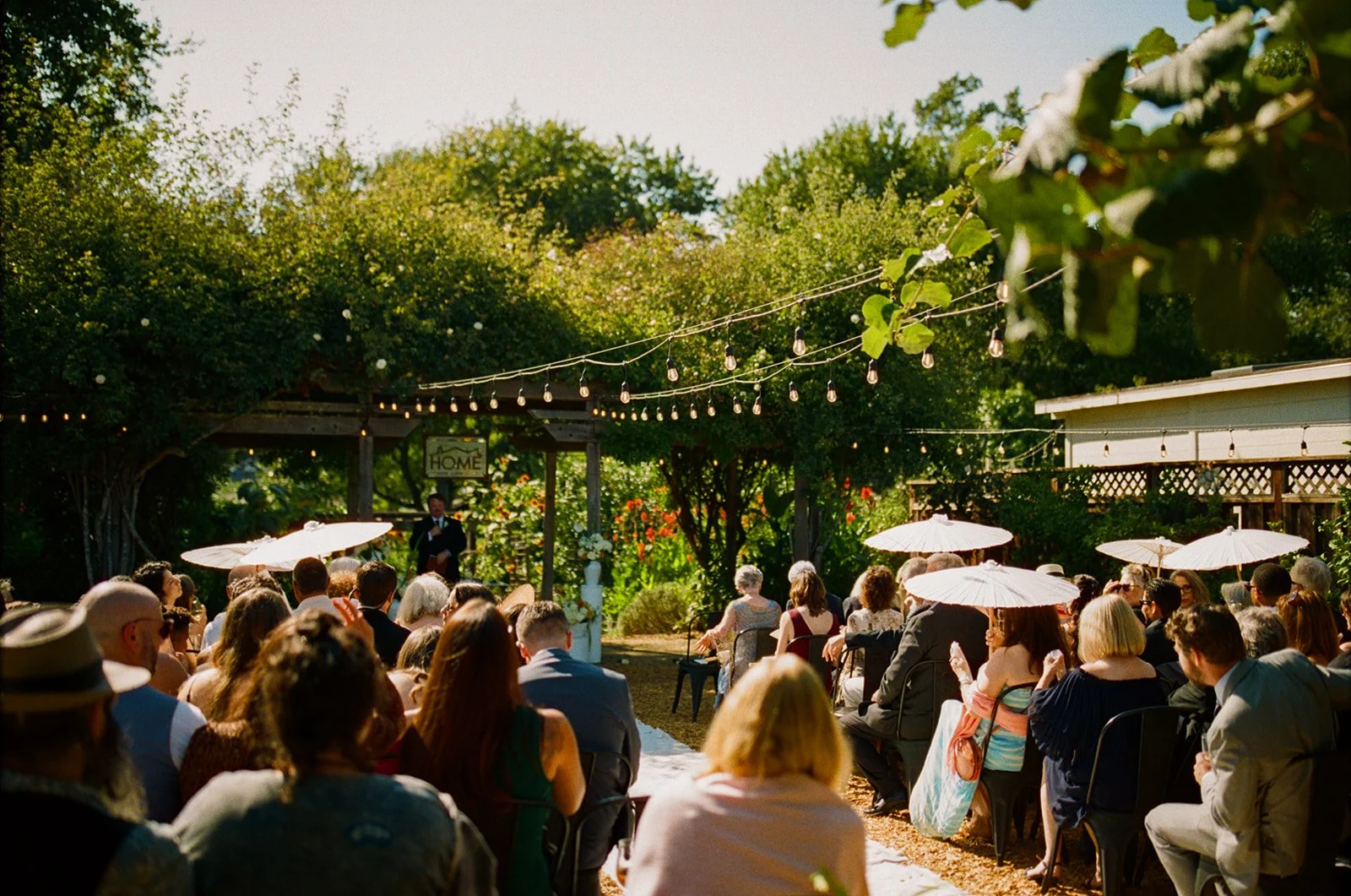 A restaurant wedding ceremony