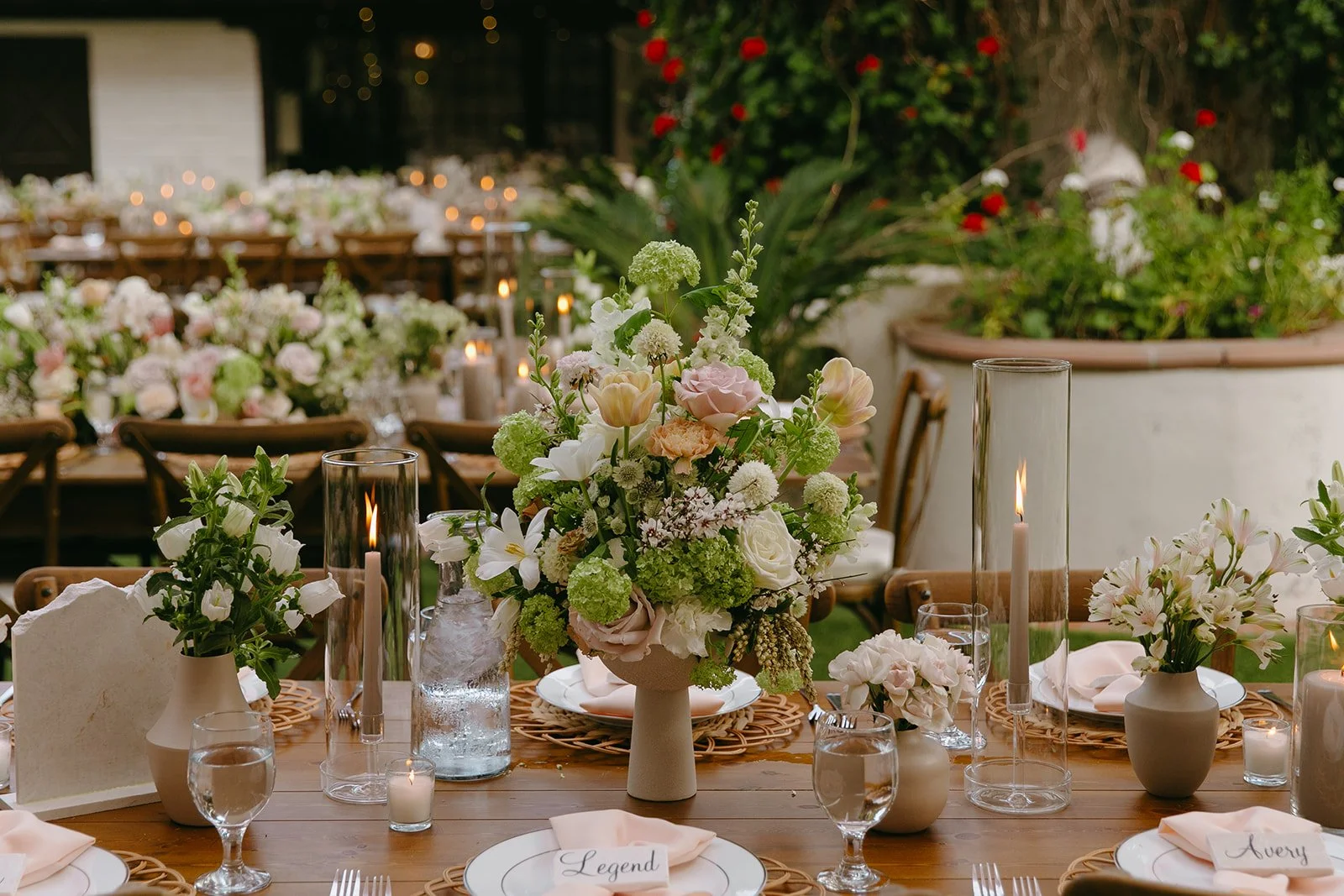 Wedding centerpieces from a summer Tivoli wedding