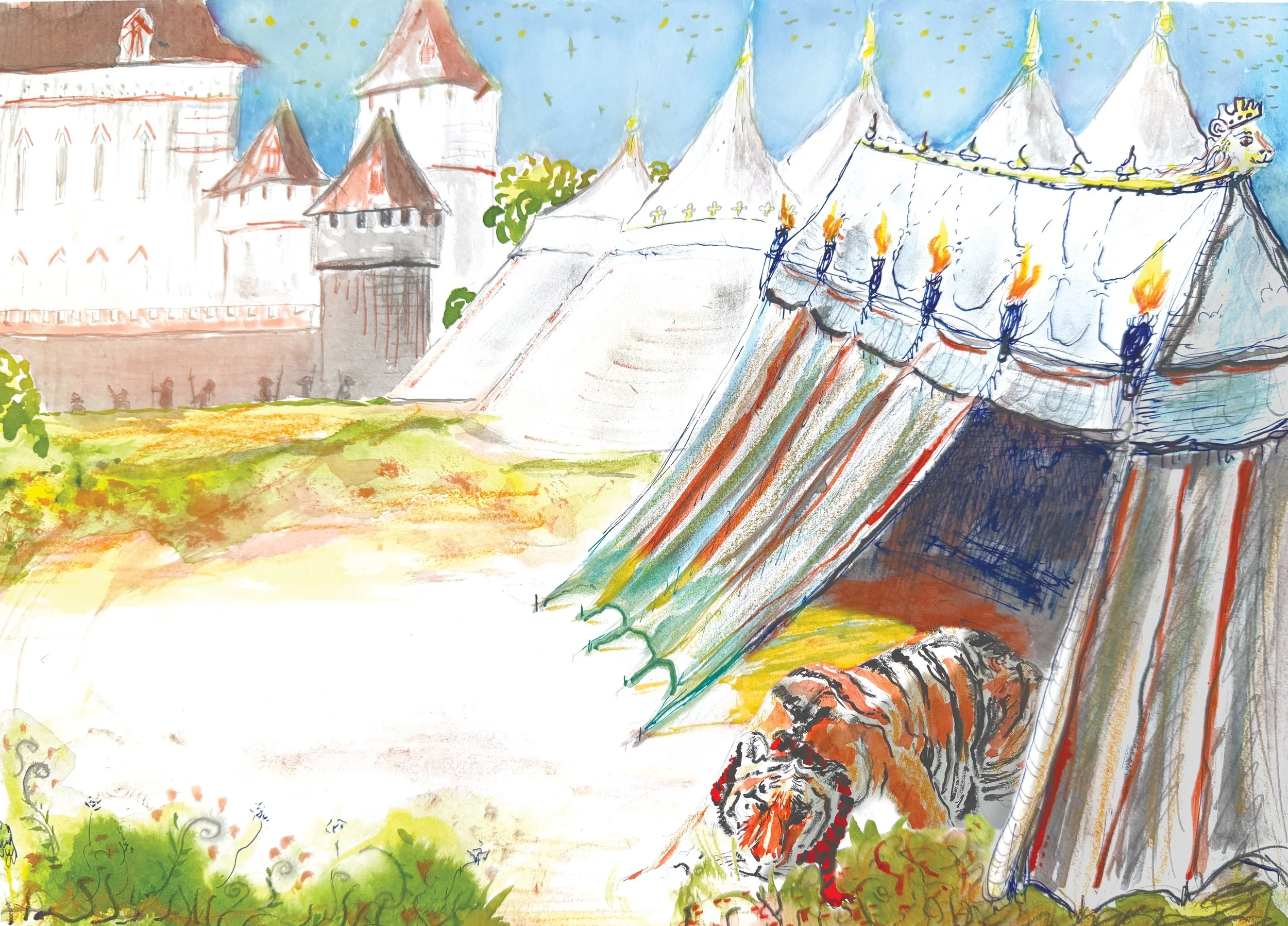 Pieter Lefevere - tiger escaping tent.jpg